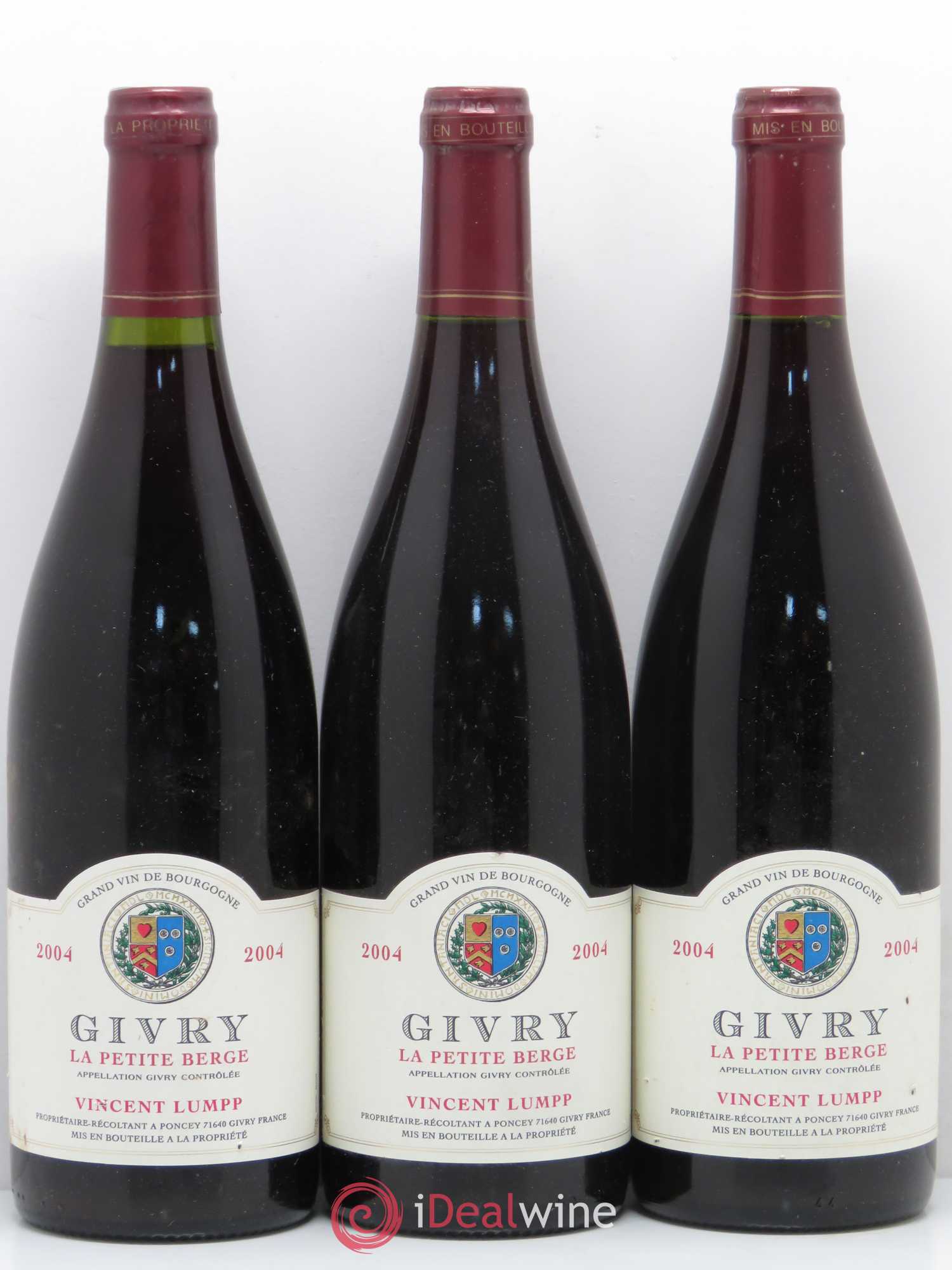 Givry La Petite Berge Vincent Lumpp 2004 - Posten von 3 Flaschen - 0