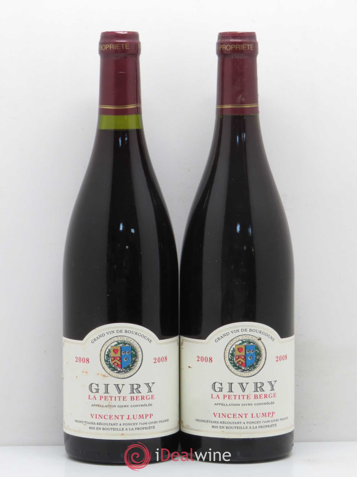 Givry La Petite Berge Vincent Lumpp (sans prix de réserve) 2008 - Posten von 2 Flaschen - 0