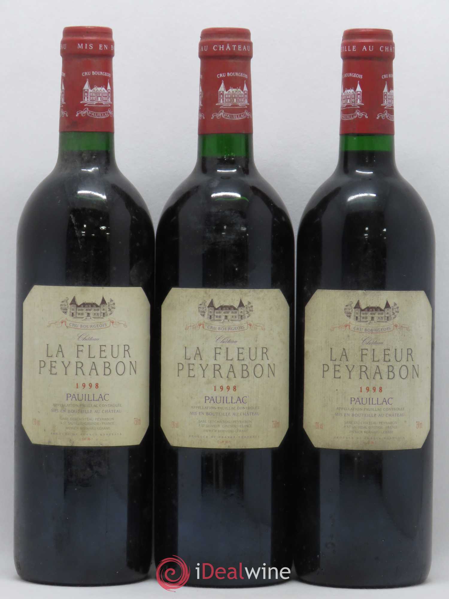 Château La Fleur Peyrabon Cru Bourgeois 1998 - Lot de 3 bouteilles - 0