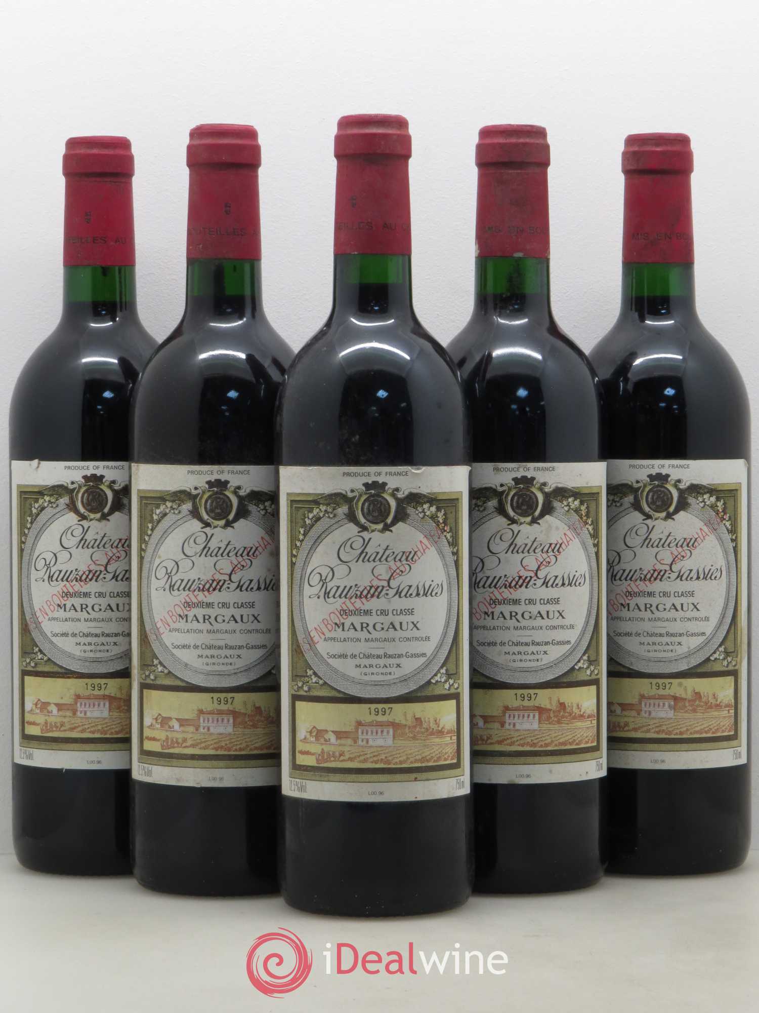 Château Rauzan-Gassies 2ème Grand Cru Classé 1997 - Lot de 5 bouteilles - 0