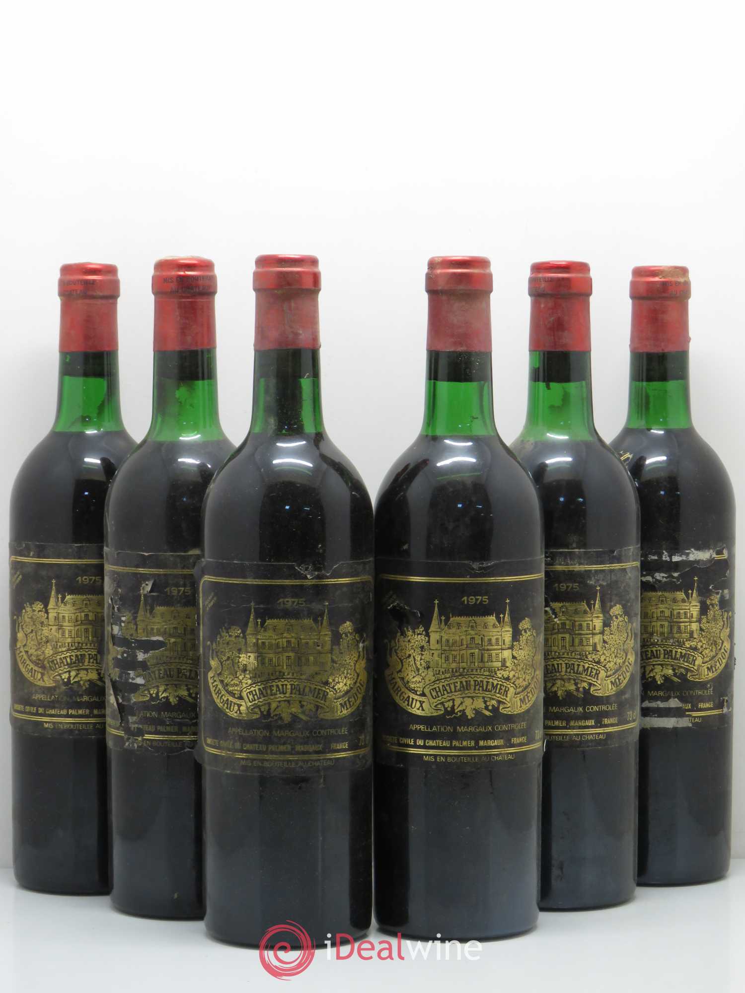 Château Palmer 3ème Grand Cru Classé 1975 - Lot de 6 bouteilles - 0