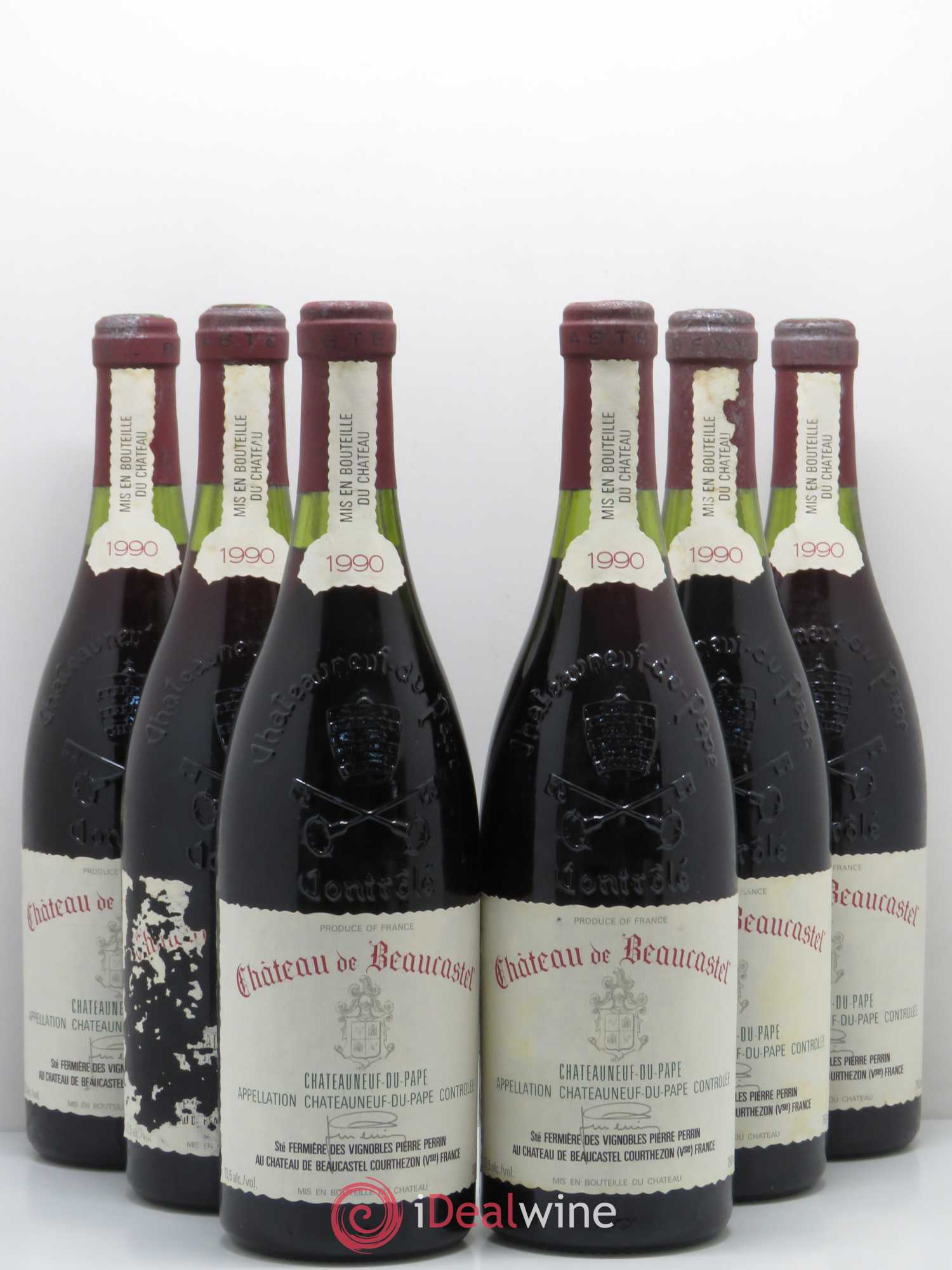 Châteauneuf-du-Pape Château de Beaucastel Famille Perrin 1990 - Lot de 6 bouteilles - 0