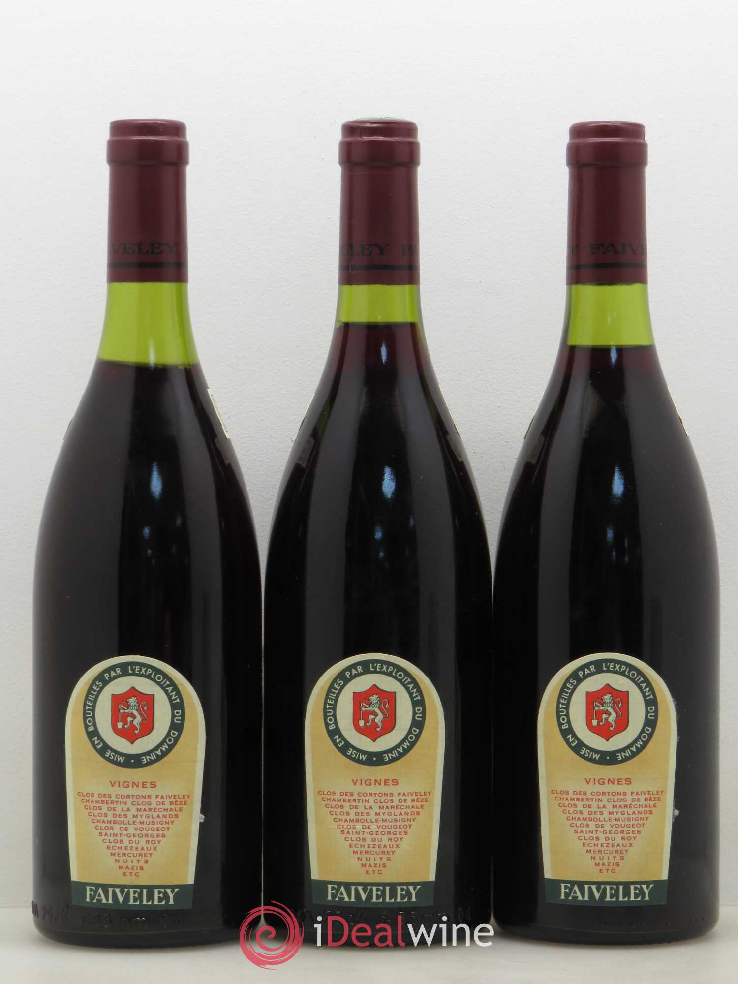 Clos de Vougeot Grand Cru Faiveley 1985 - Lot de 3 bouteilles - 1