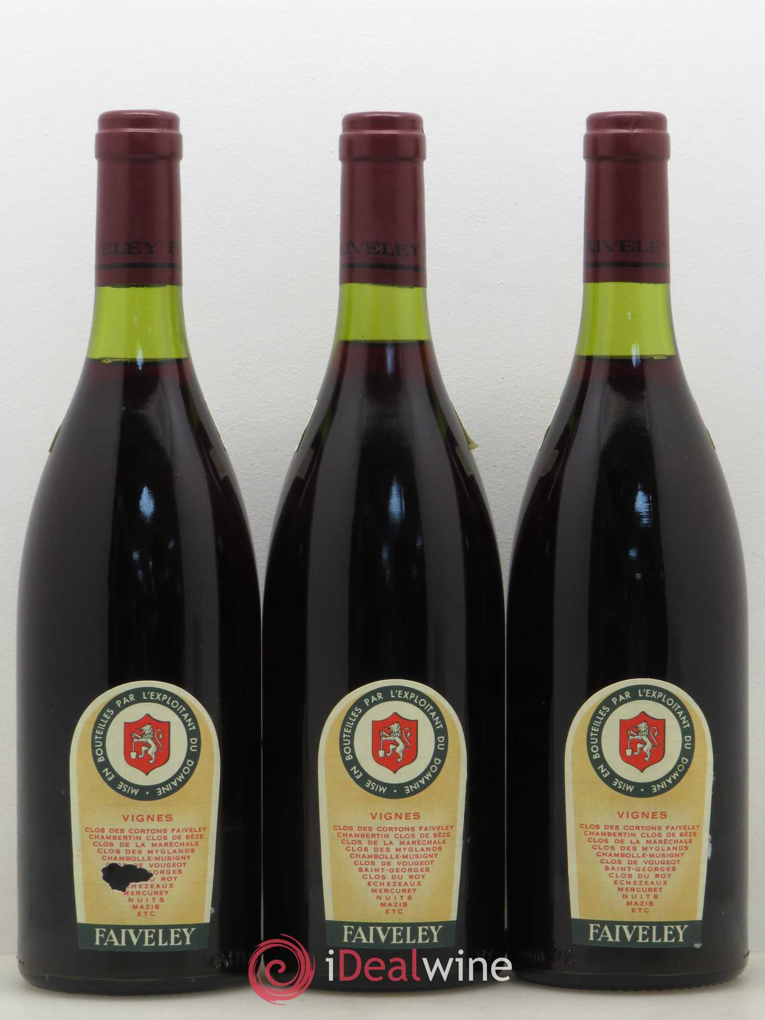 Clos de Vougeot Grand Cru Faiveley 1985 - Lot de 3 bouteilles - 1