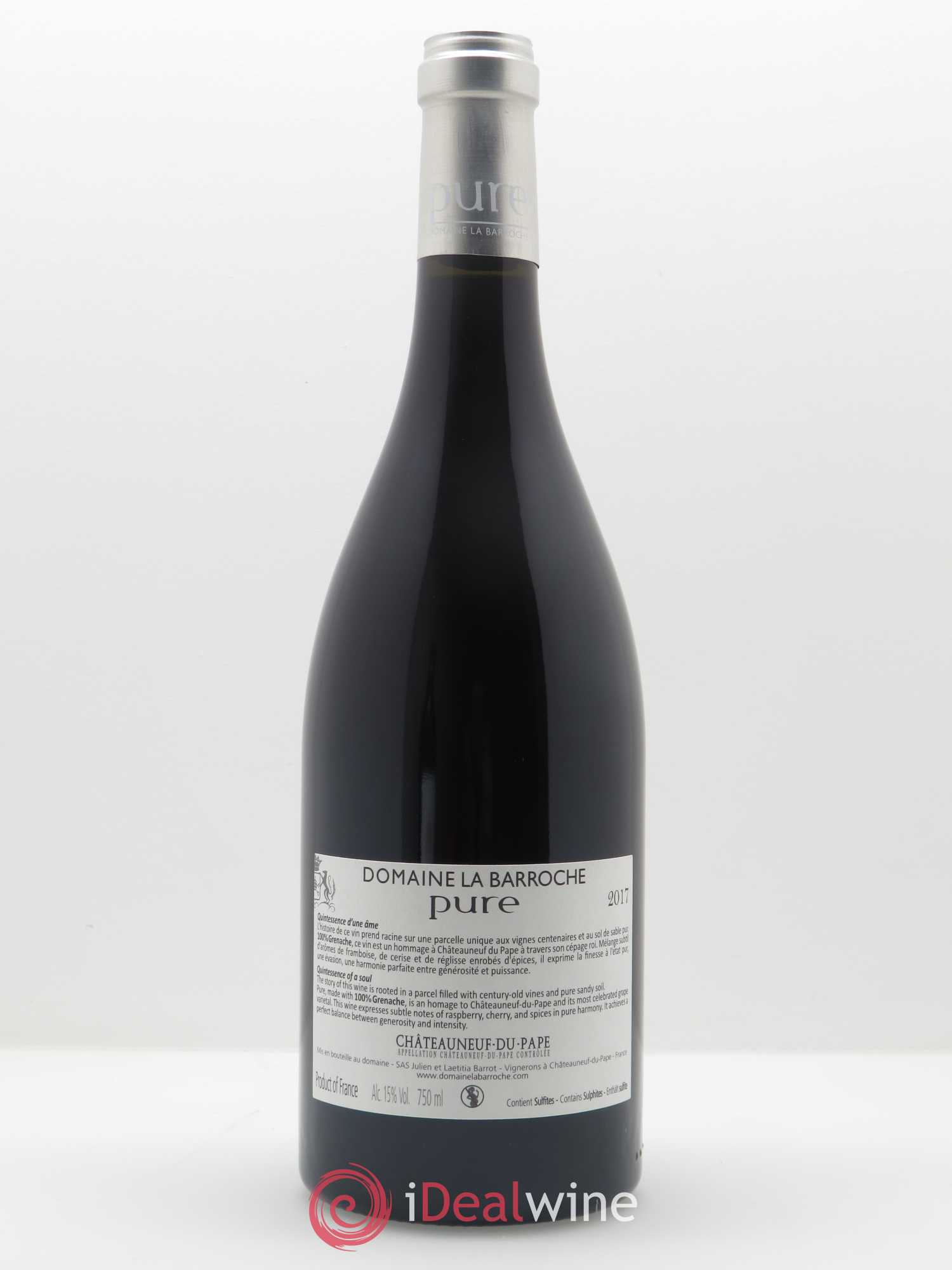 Châteauneuf-du-Pape Cuvée Pure Domaine La Barroche 2017 - Lot de 1 bouteille - 1