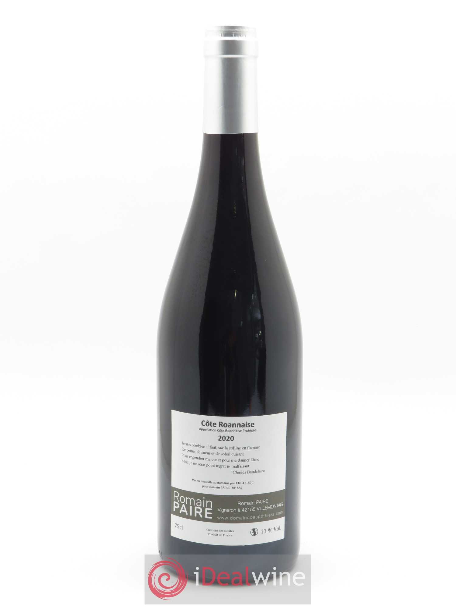 Côte Roannaise La Colline en Flamme Domaine des Pothiers 2020 - Lot de 1 bouteille - 1