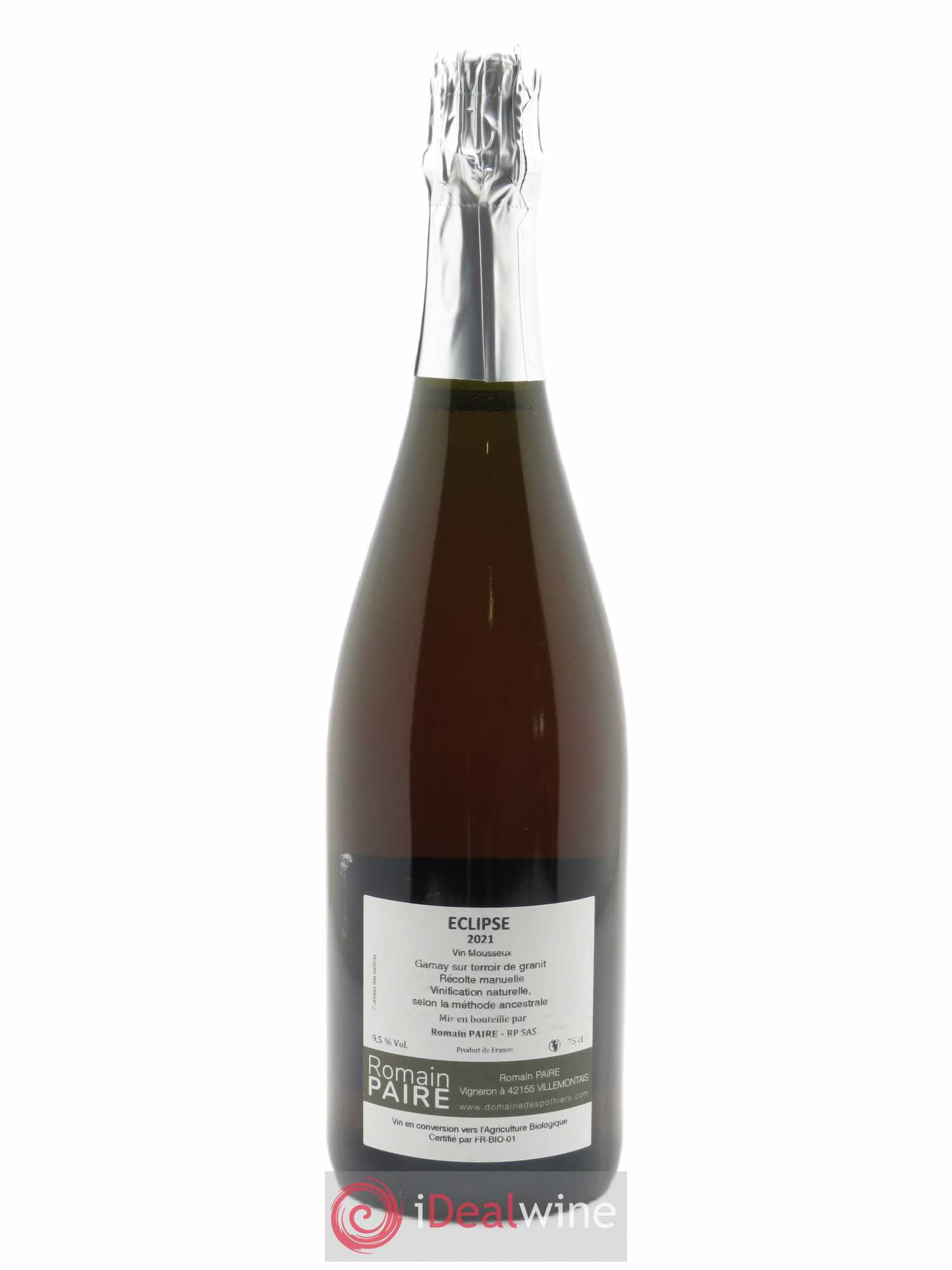 Vin de France Eclipse Méthode Ancestrale Domaine des Pothiers 2021 - Lot de 1 bouteille - 1