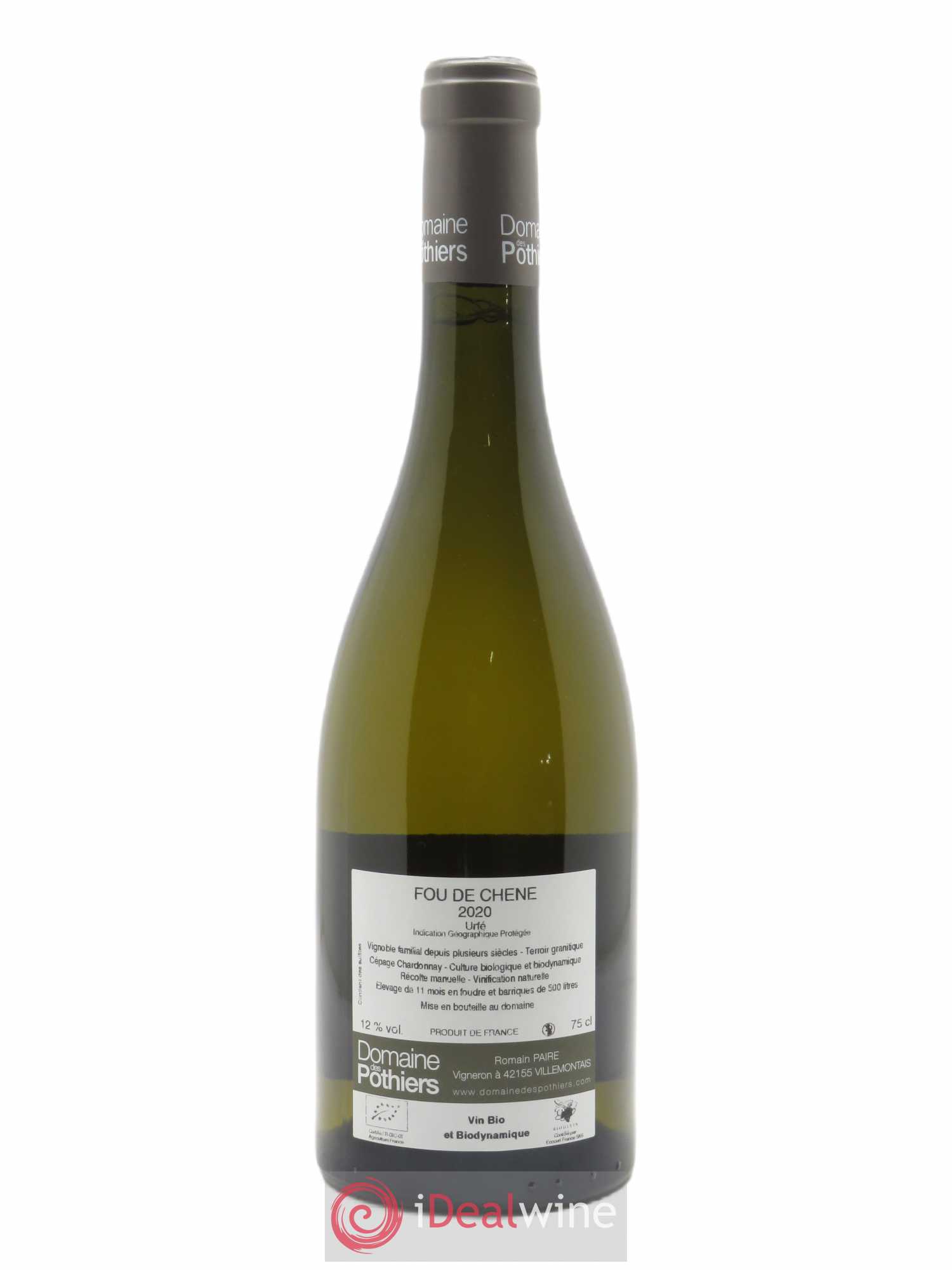 IGP Urfé Fou de Chêne Domaine des Pothiers 2020 - Lot de 1 bouteille - 1