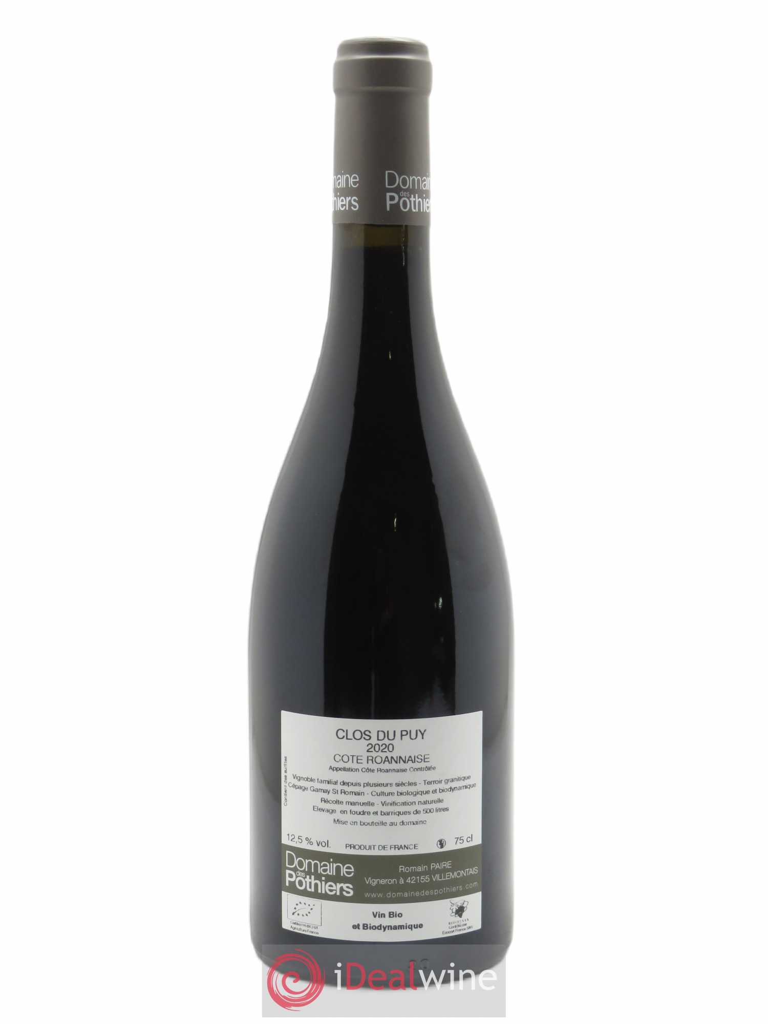 Côte Roannaise Clos du Puy Domaine des Pothiers 2020 - Lot de 1 bouteille - 1