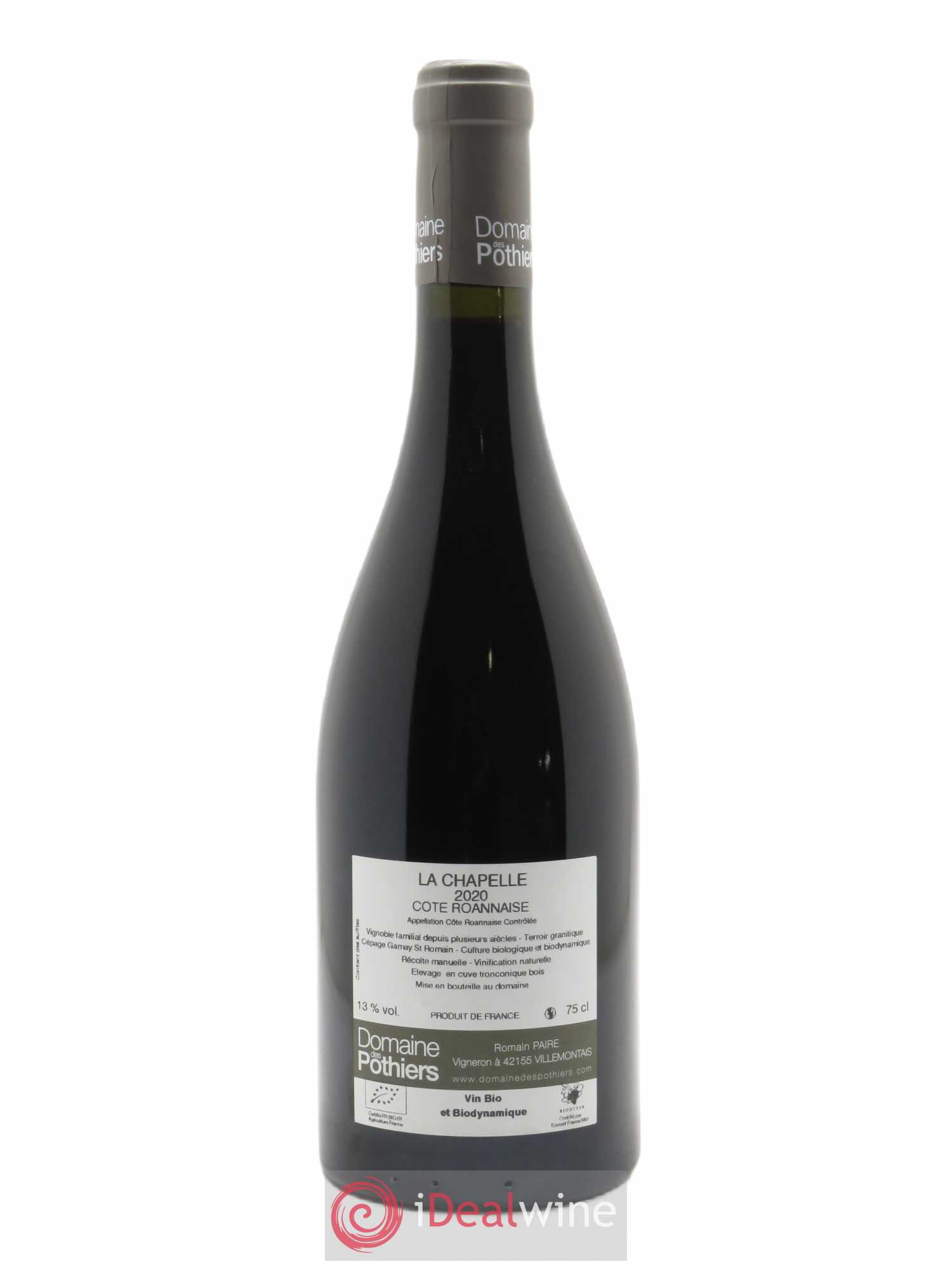 Côte Roannaise La Chapelle Domaine des Pothiers 2020 - Lot de 1 bouteille - 1
