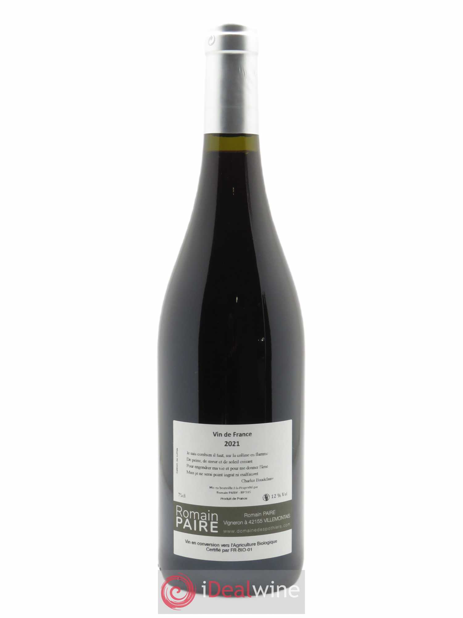 Côte Roannaise La Colline en Flamme Domaine des Pothiers 2021 - Lot de 1 bouteille - 1