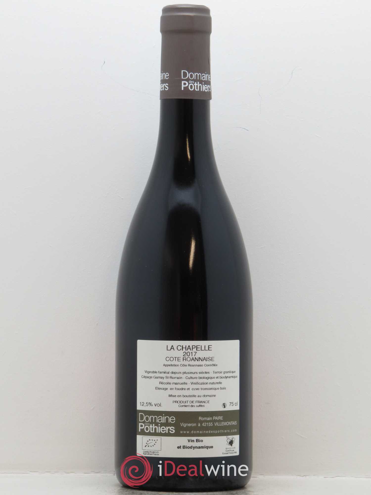 Côte Roannaise La Chapelle Domaine des Pothiers 2017 - Lot de 1 bouteille - 1