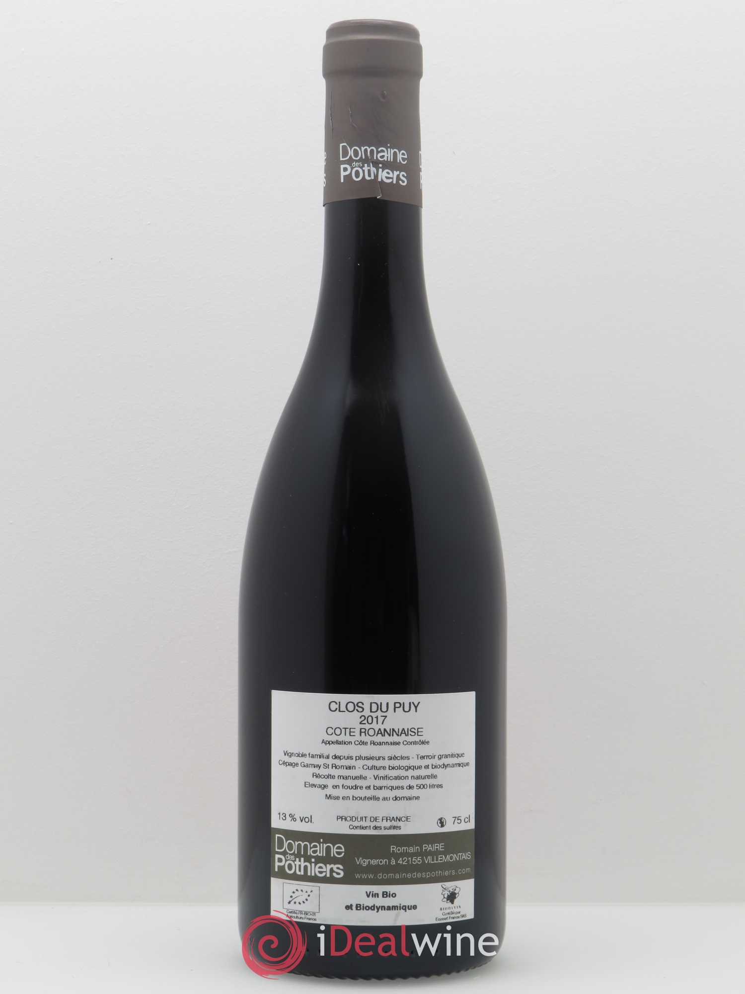 Côte Roannaise Clos du Puy Domaine des Pothiers 2017 - Lot de 1 bouteille - 1