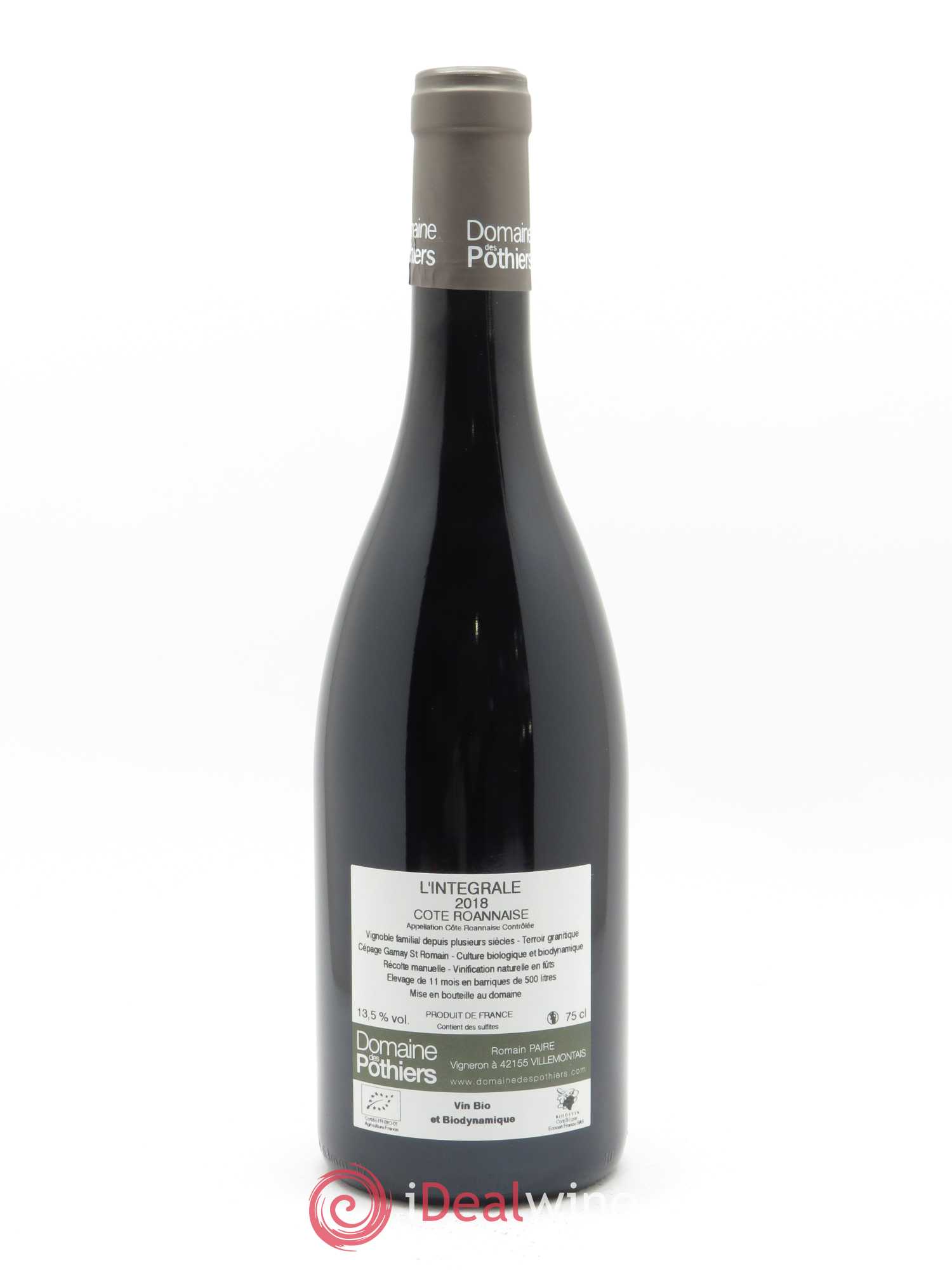 Côte Roannaise L'Intégrale Domaine des Pothiers 2018 - Lot de 1 bouteille - 1