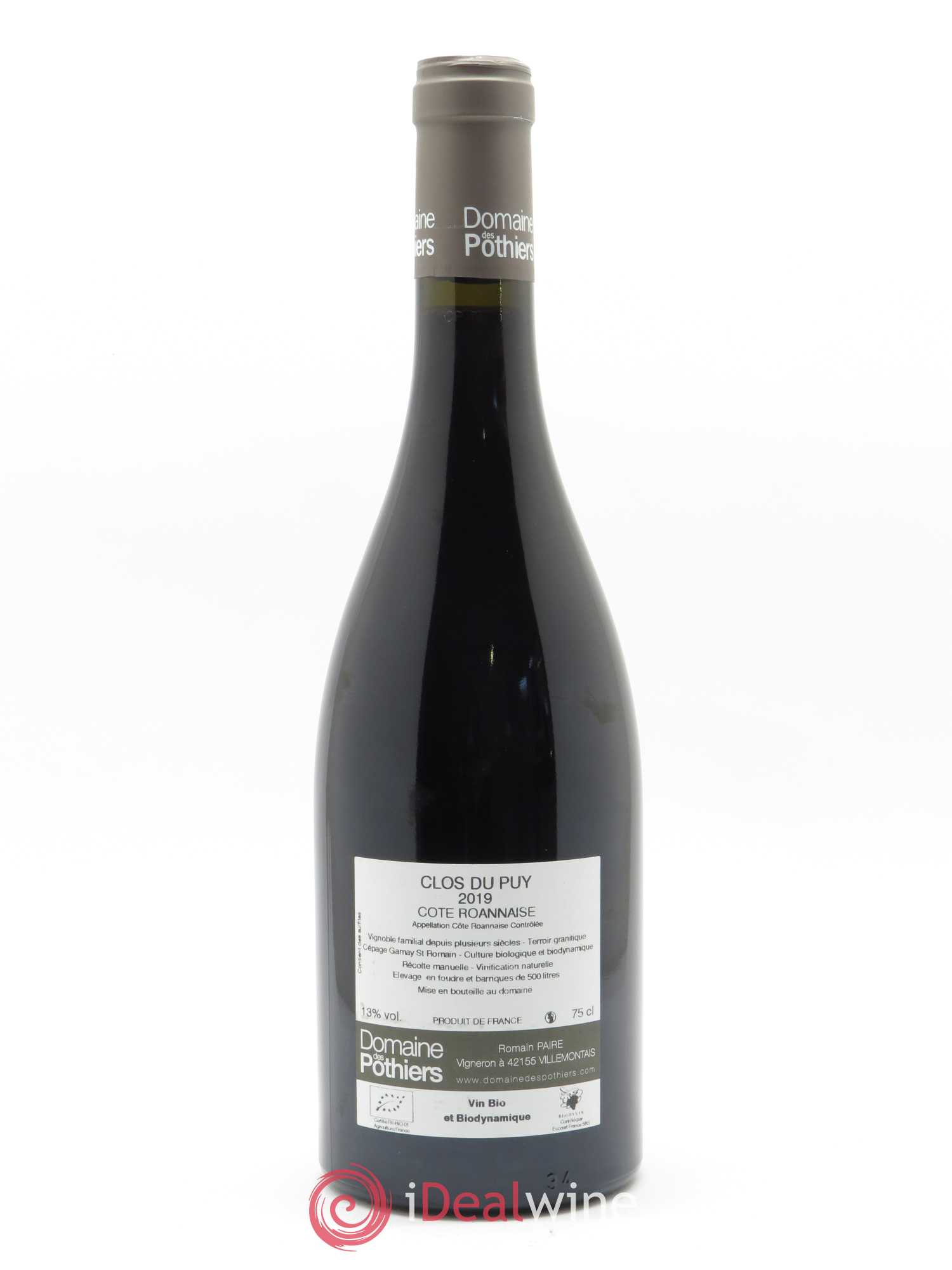 Côte Roannaise Clos du Puy Domaine des Pothiers 2019 - Lot de 1 bouteille - 1