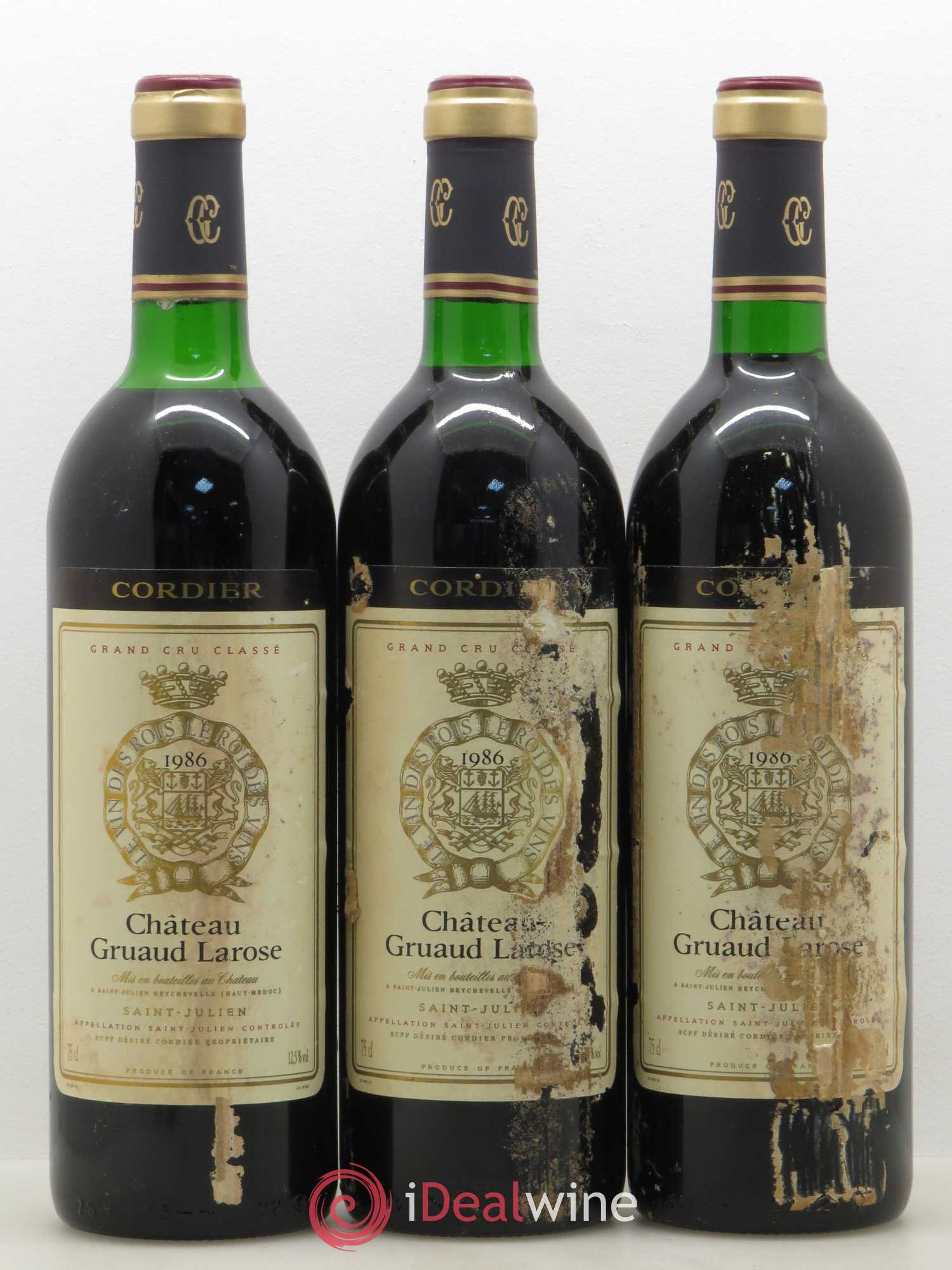 Château Gruaud Larose 2ème Grand Cru Classé 1986 - Lot de 3 bouteilles - 0