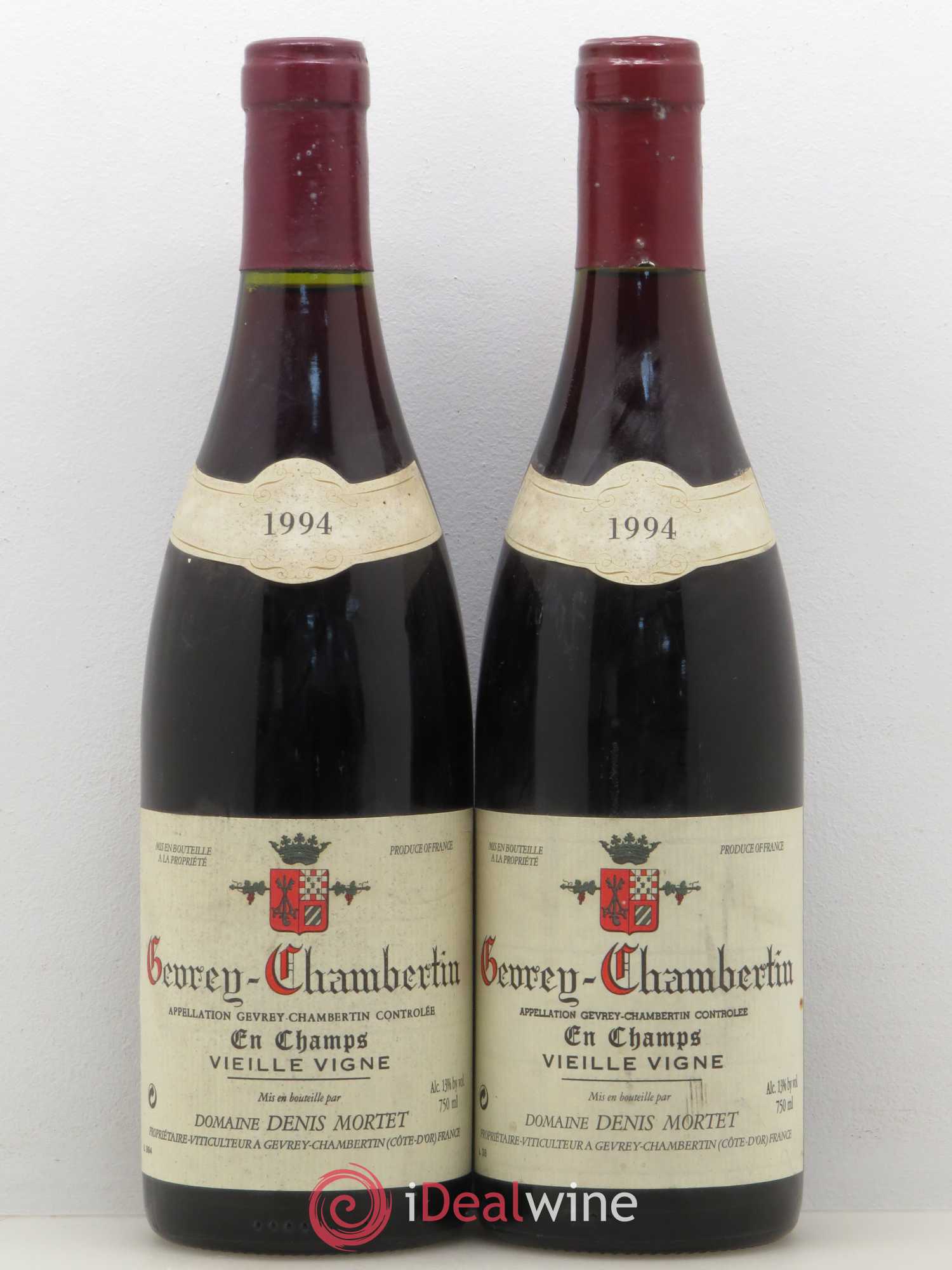 Gevrey-Chambertin En Champs Vieille Vigne Denis Mortet (Domaine) 1994 - Lot de 2 bouteilles - 0