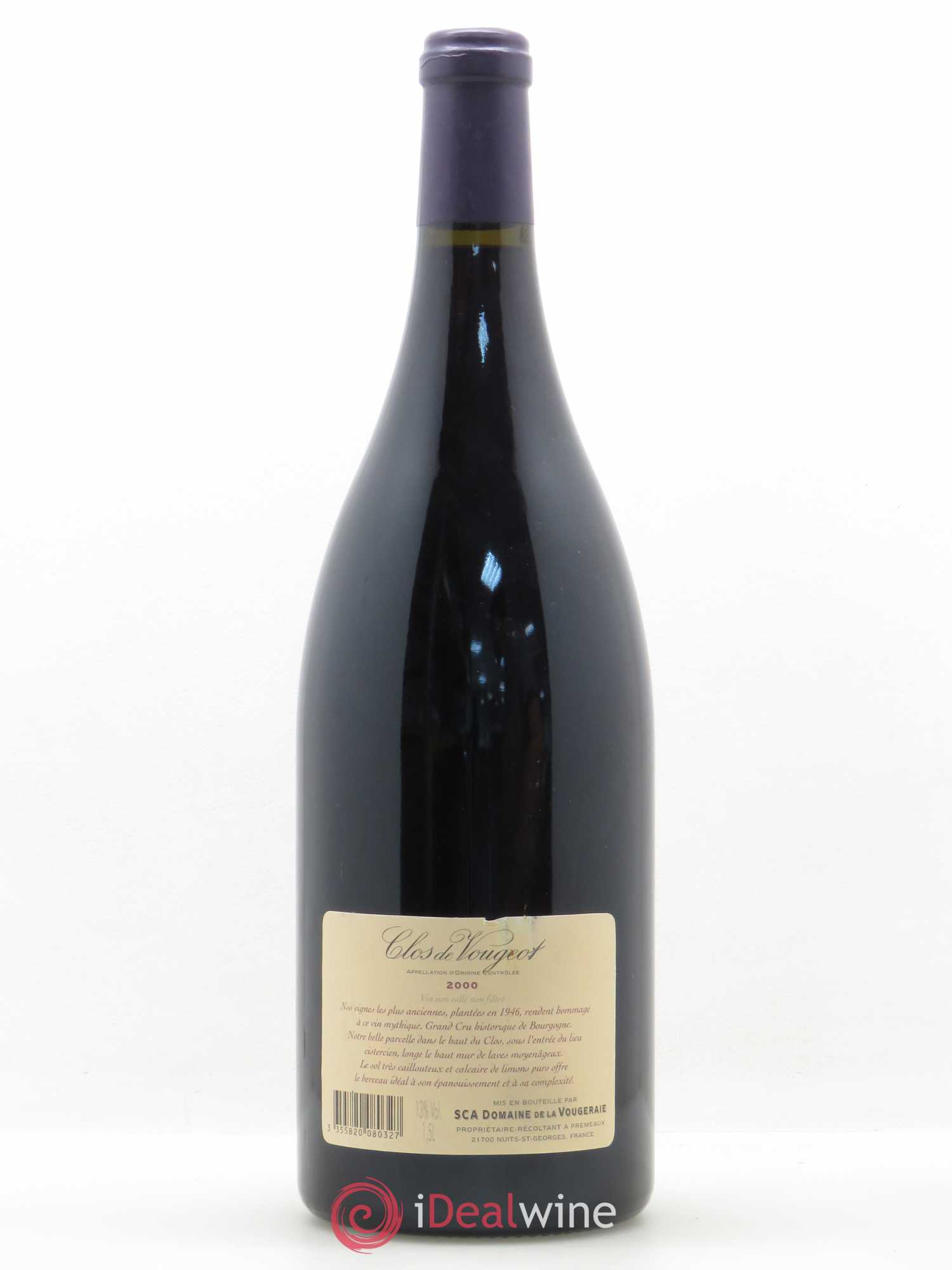 Clos de Vougeot Grand Cru La Vougeraie 2000 - Lot de 1 magnum - 1