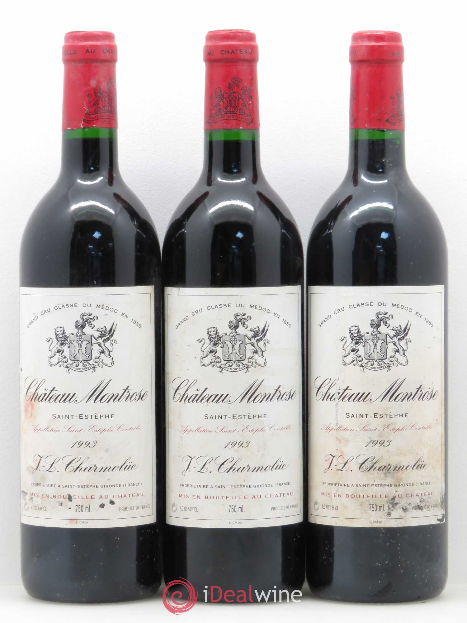 Château Montrose 2ème Grand Cru Classé 1993 - Lot de 3 bouteilles - 0