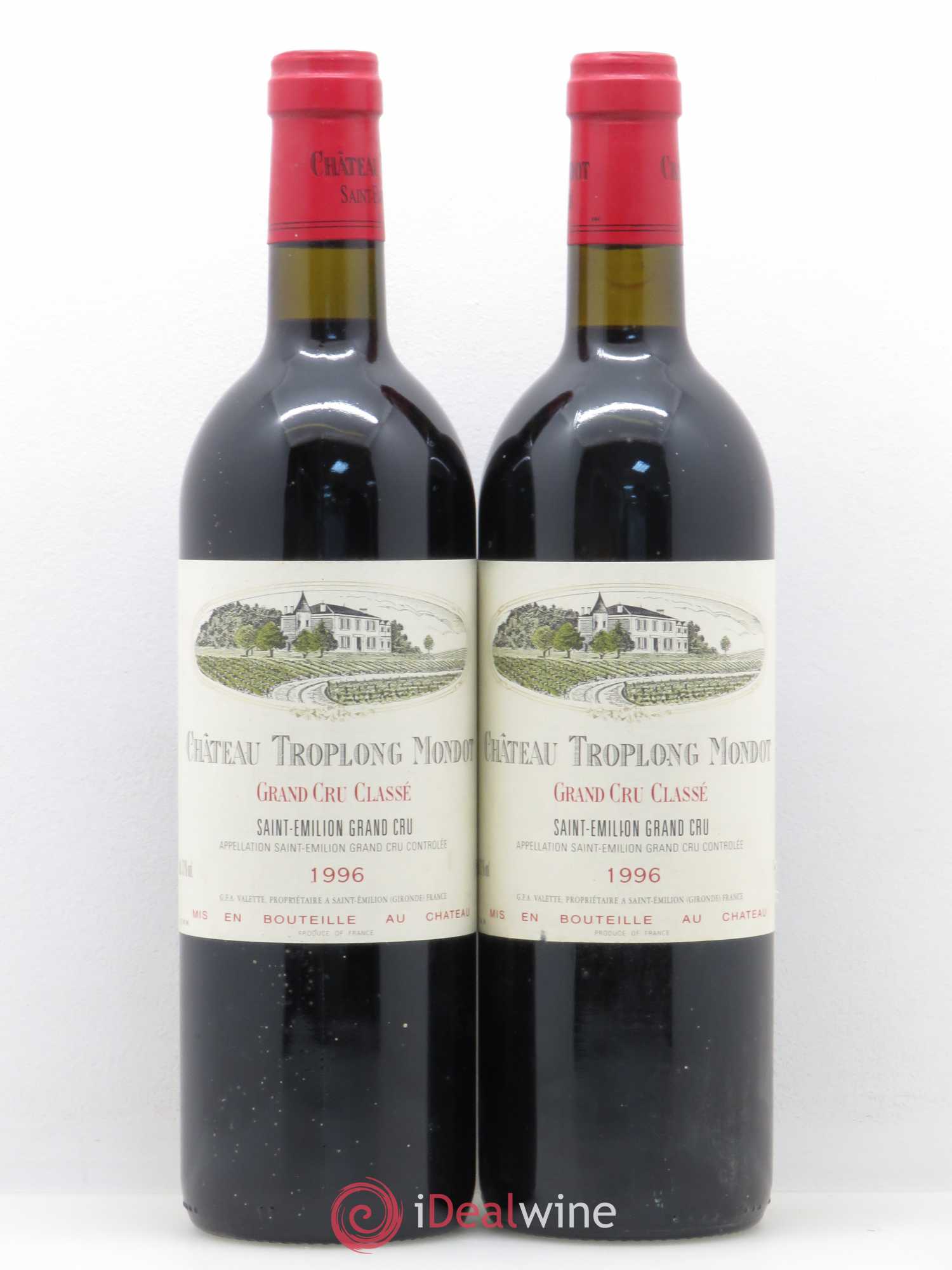 Château Troplong Mondot 1er Grand Cru Classé B 1996 - Lot de 2 bouteilles - 0