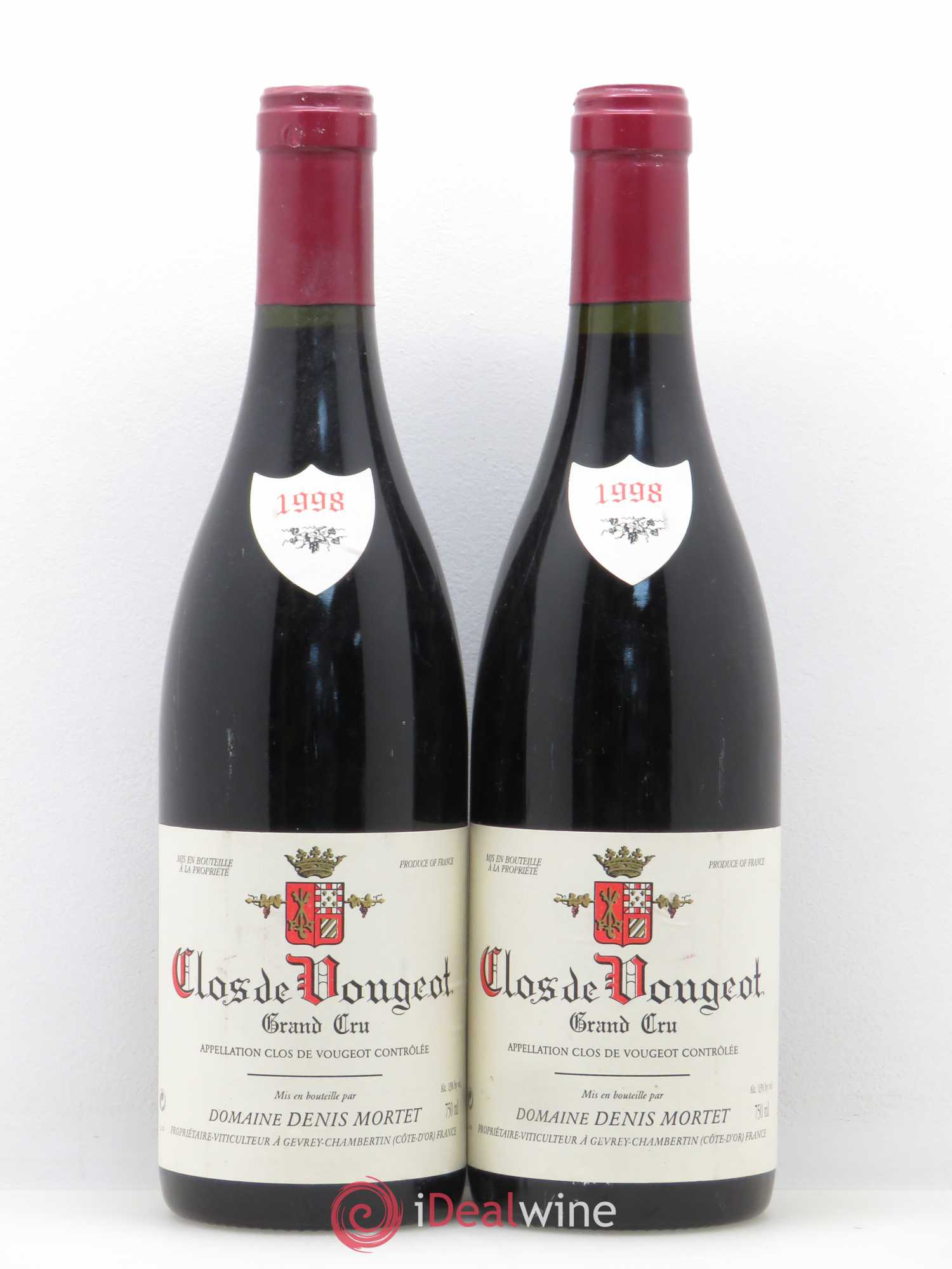 Clos de Vougeot Grand Cru Denis Mortet (Domaine) 1998 - Lot de 2 bouteilles - 0