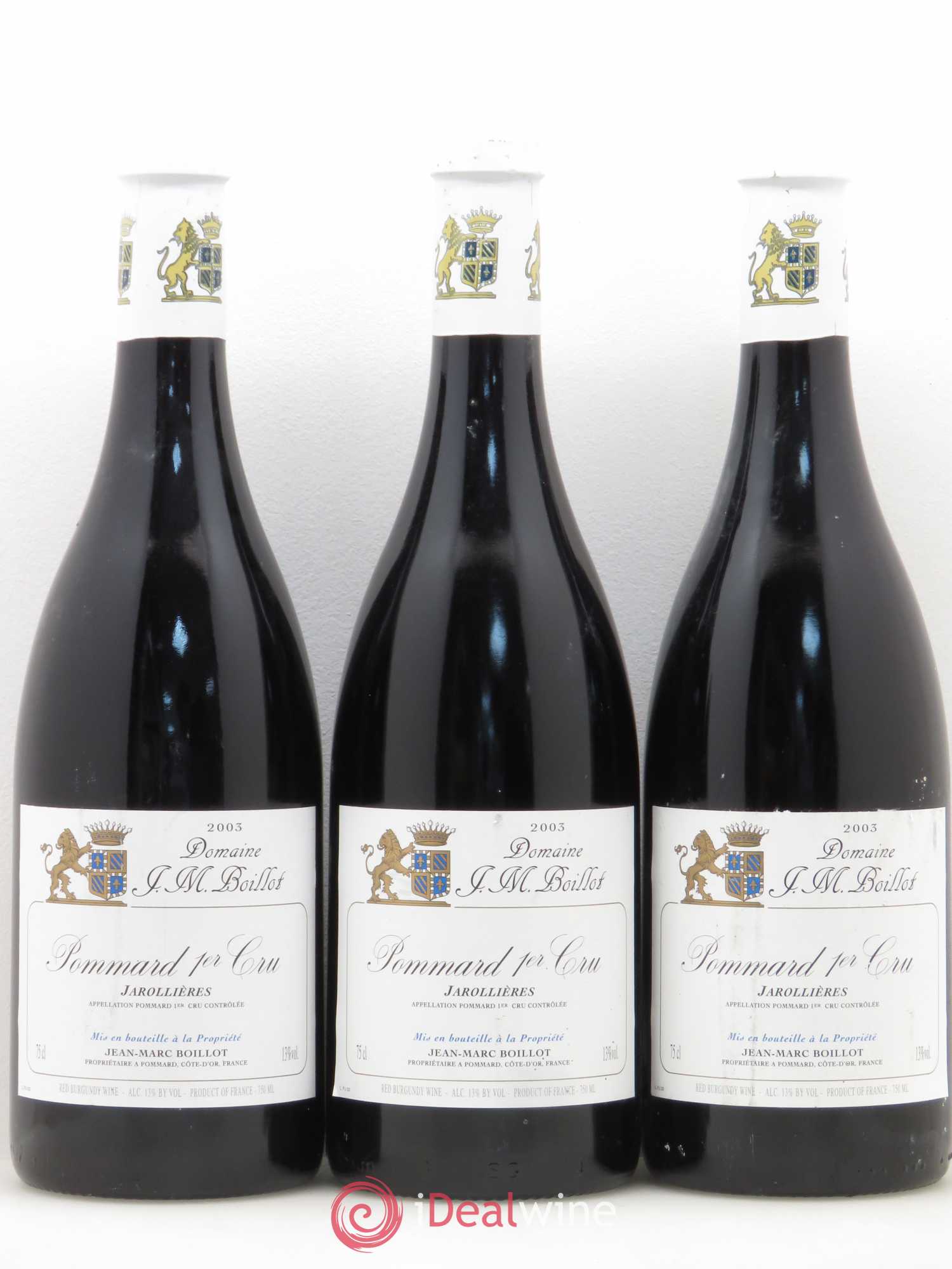 Pommard 1er Cru Jarollières Jean Marc Boillot 2003 - Posten von 3 Flaschen - 0