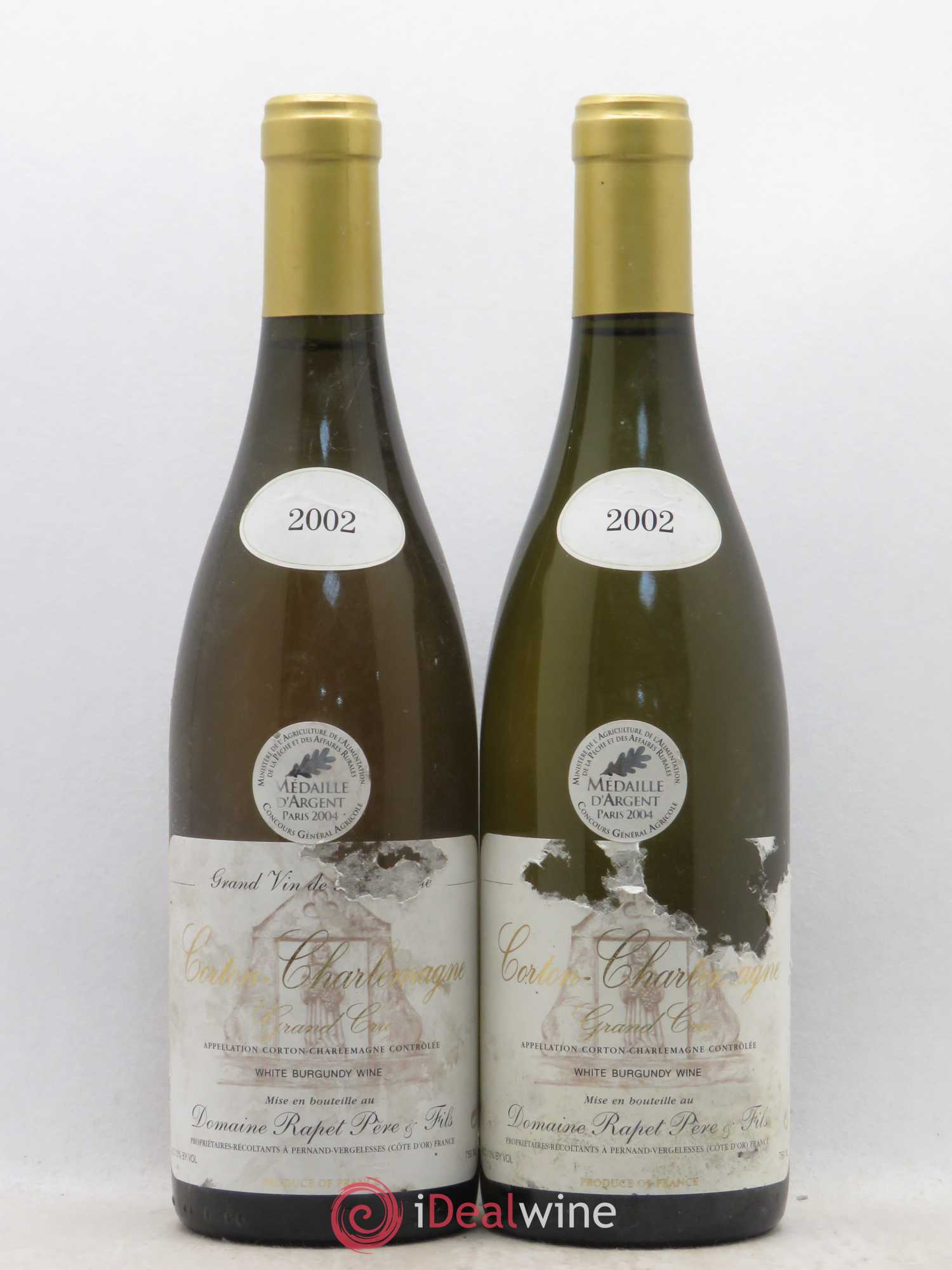 Corton-Charlemagne Grand Cru Rapet Père & Fils 2002 - Lot de 2 bouteilles - 0