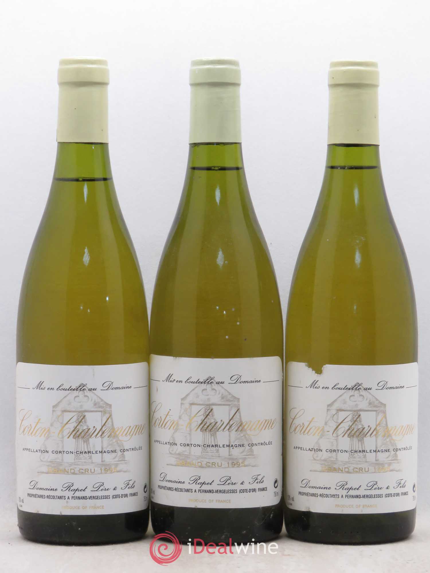 Corton-Charlemagne Grand Cru Rapet Père & Fils 1995 - Lot de 3 bouteilles - 0