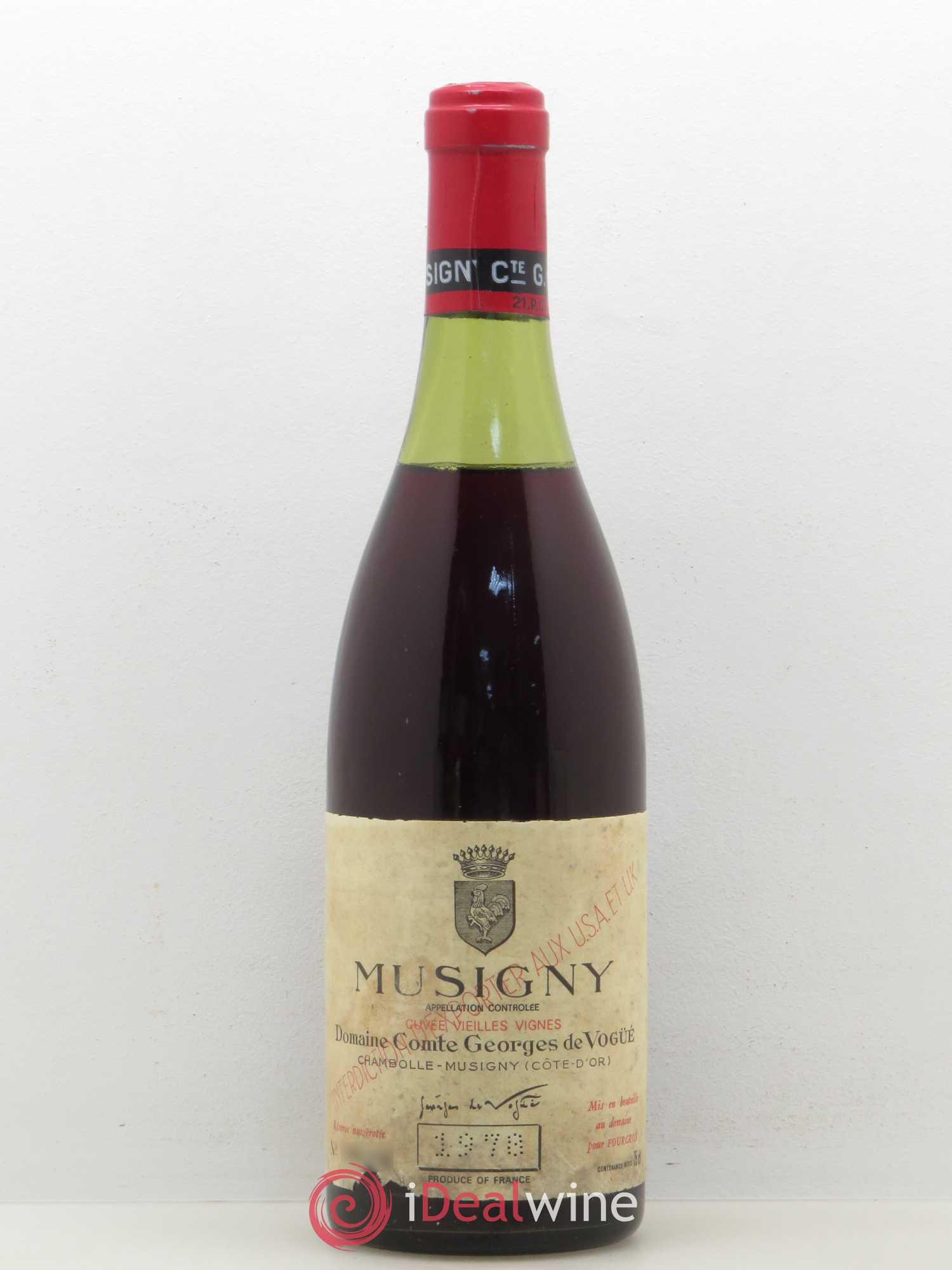 Musigny Grand Cru Cuvée Vieilles Vignes Comte Georges de Vogüé 1978 - Lot de 1 bouteille - 0