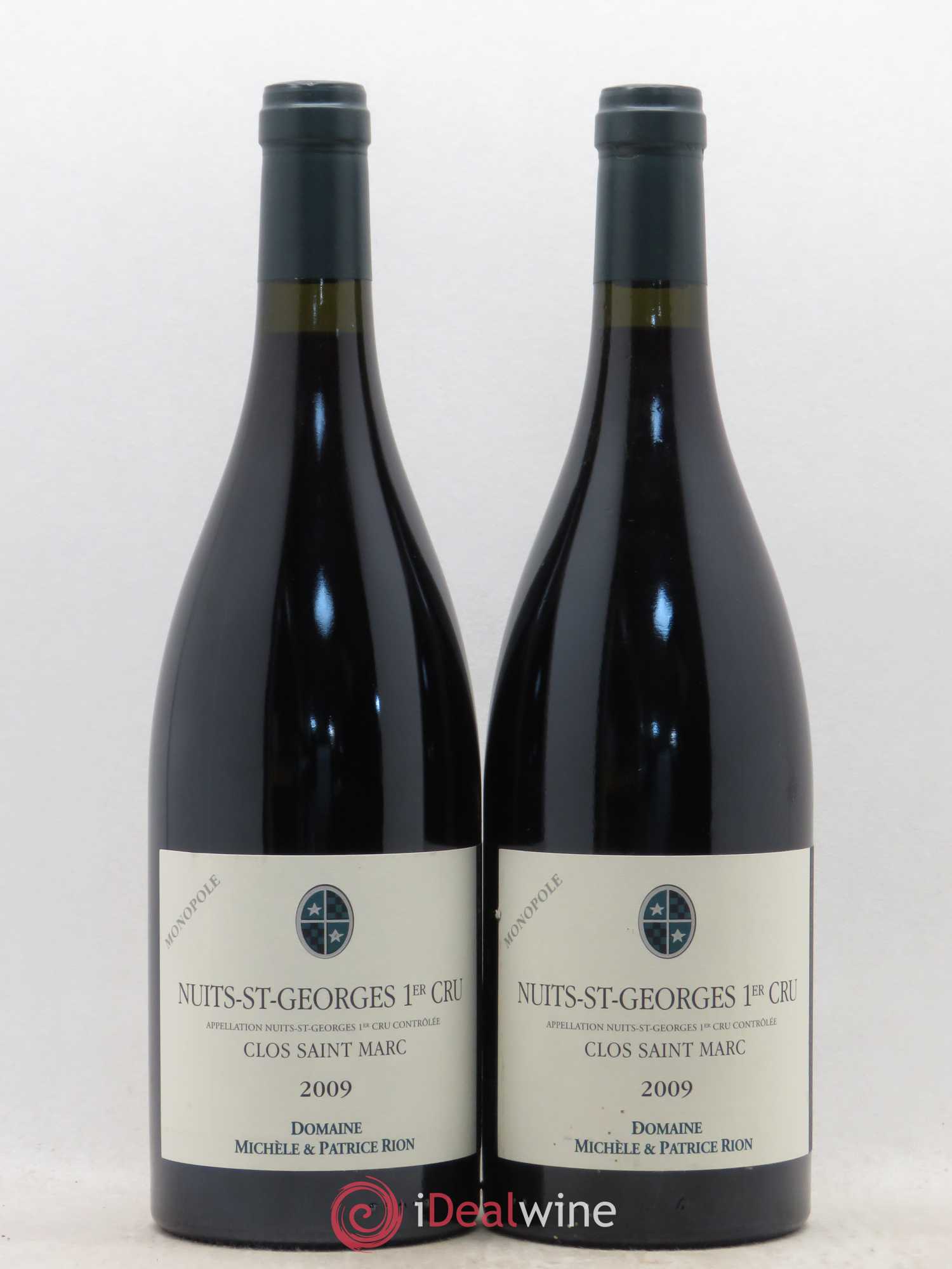 Nuits-Saint-Georges 1er Cru Clos Saint Marc Michèle et Patrice Rion 2009 - Lot de 2 bouteilles - 0