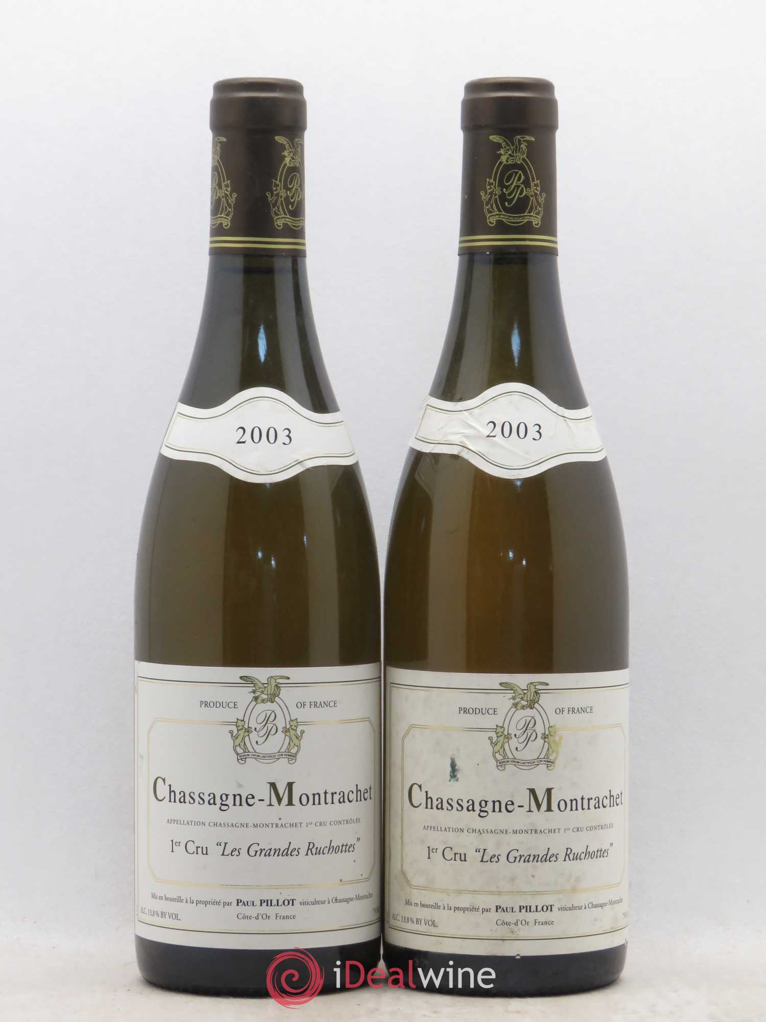 Chassagne-Montrachet 1er Cru Les Grandes Ruchottes Paul Pillot (Domaine) 2003 - Lot de 2 bouteilles - 0