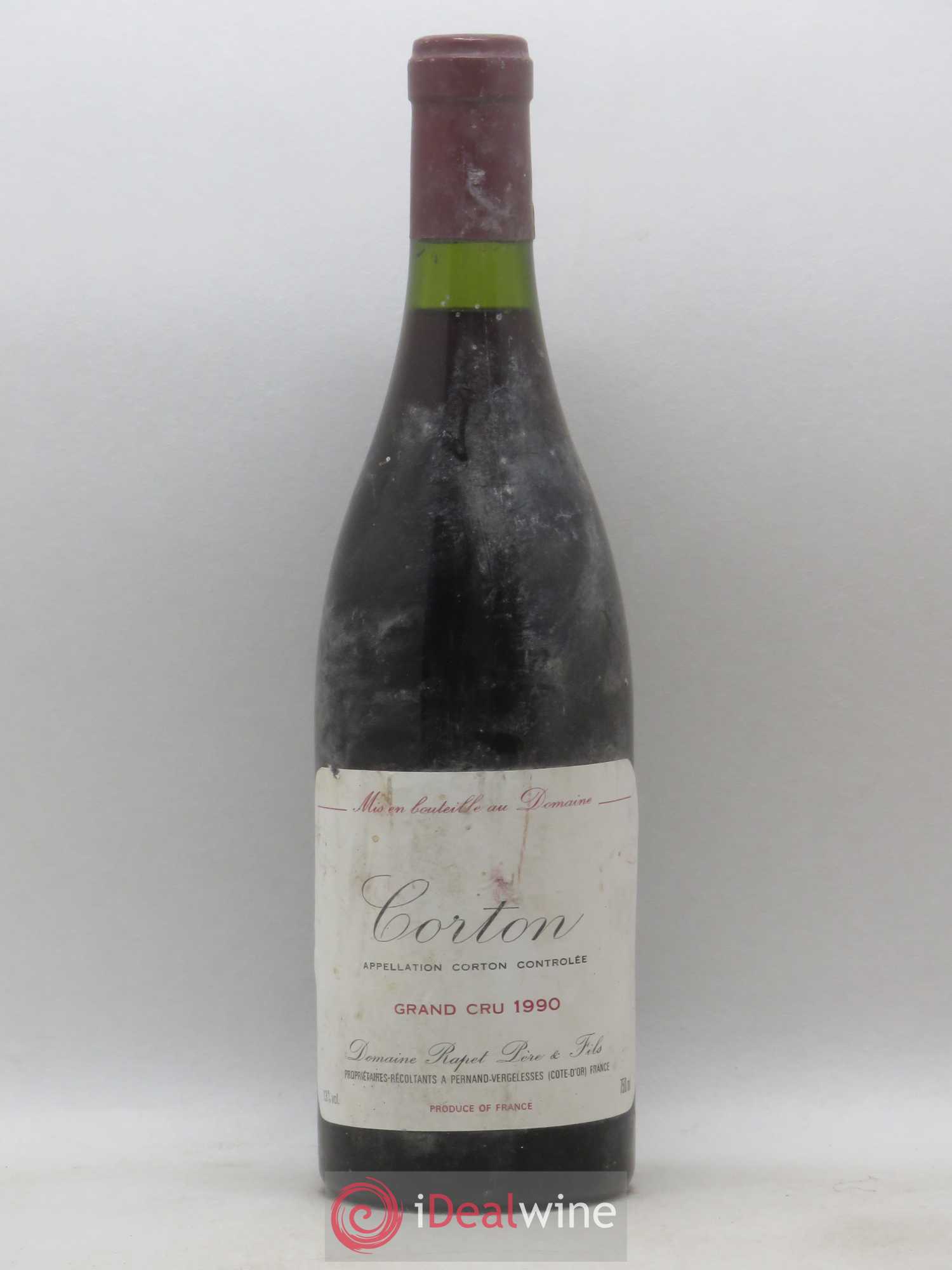 Corton Grand Cru Domaine Rapet 1990 - Lot de 1 bouteille - 0
