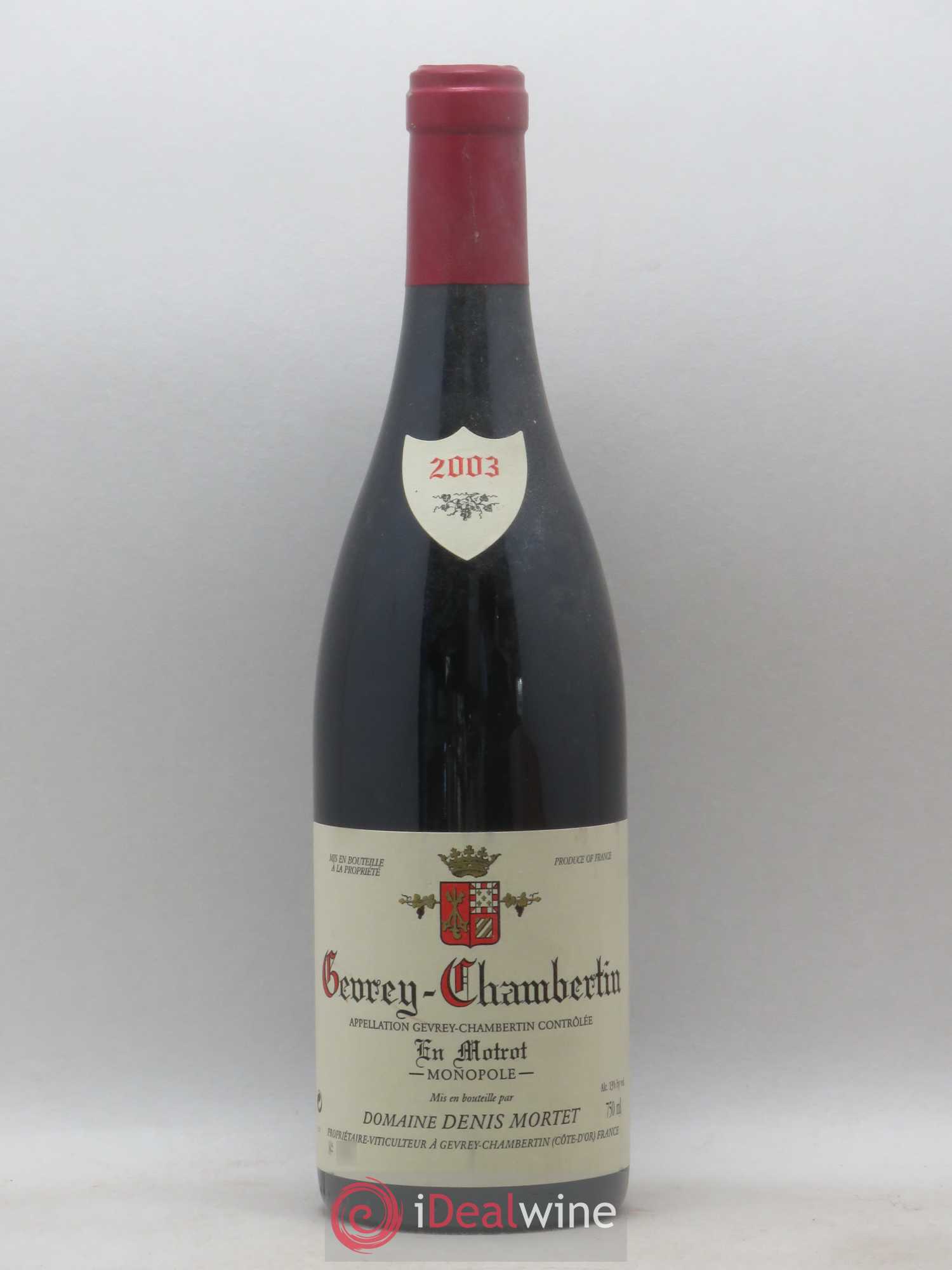 Gevrey-Chambertin En Motrot Denis Mortet (Domaine) 2003 - Lot de 1 bouteille - 0