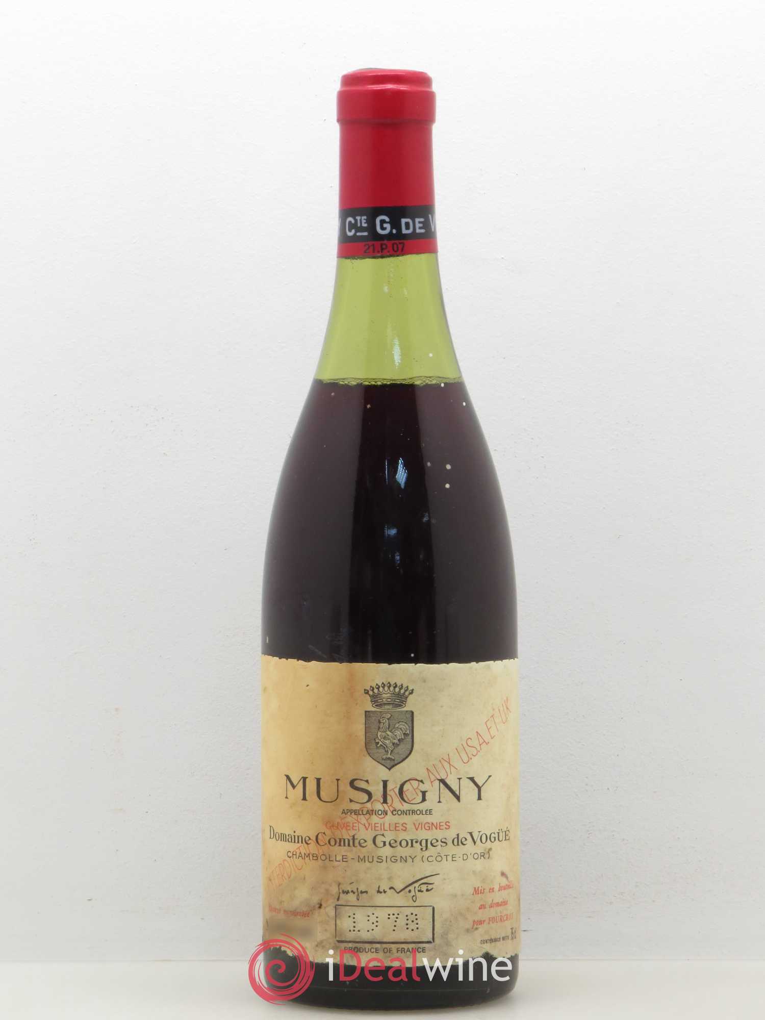 Musigny Grand Cru Cuvée Vieilles Vignes Comte Georges de Vogüé 1978 - Lot de 1 bouteille - 0