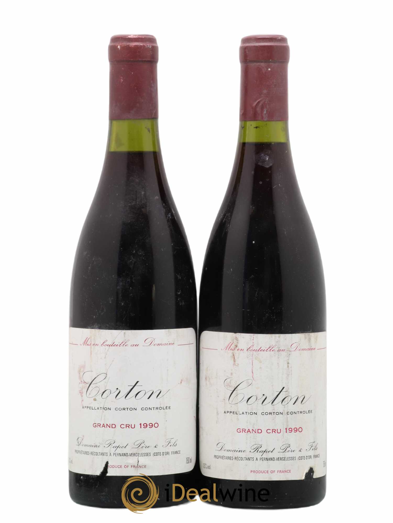 Corton Grand Cru Rapet Père & Fils 1990 - Lot de 2 bouteilles - 0