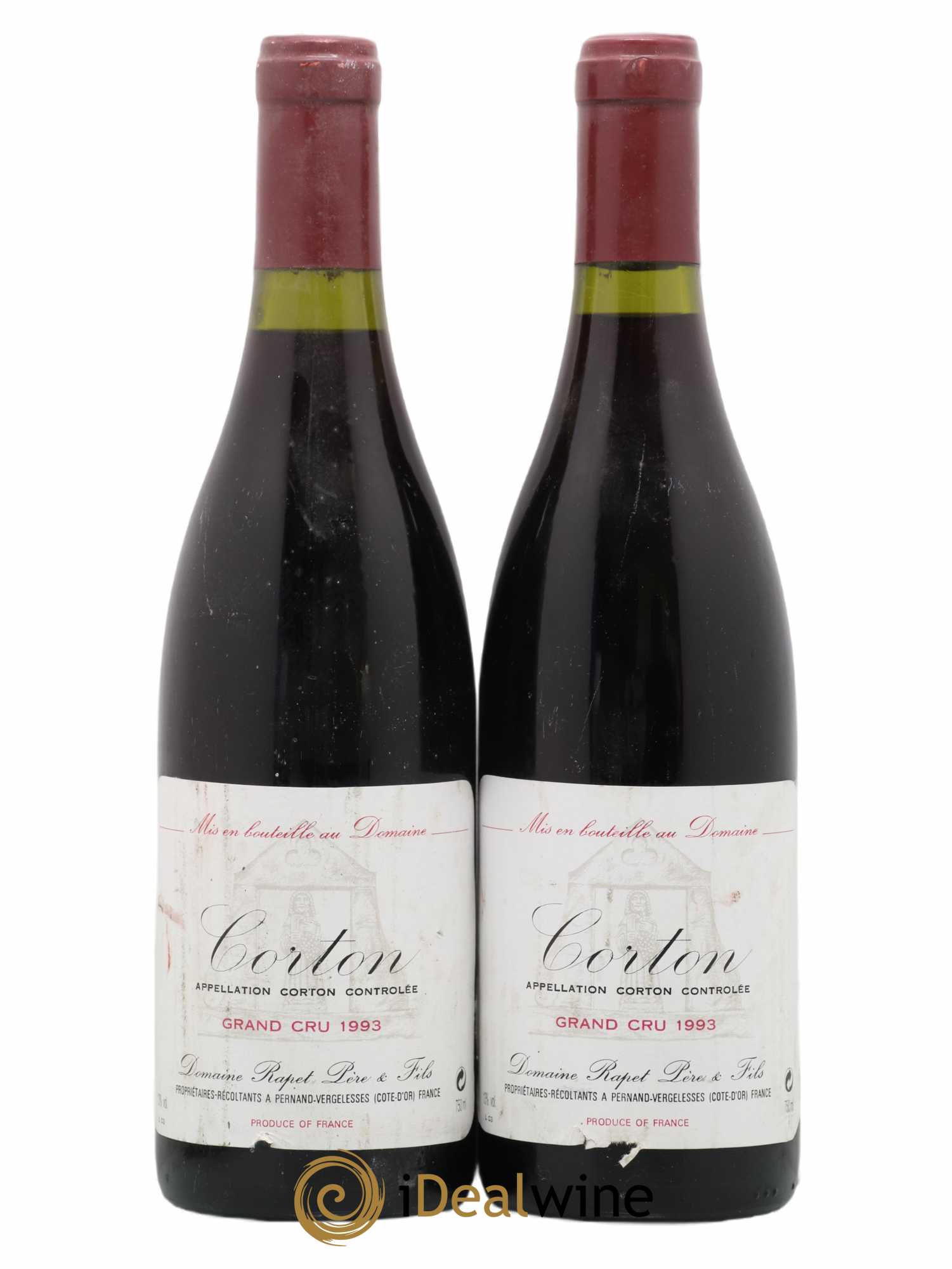 Corton Grand Cru Rapet Père & Fils 1993 - Lot of 2 bottles - 0