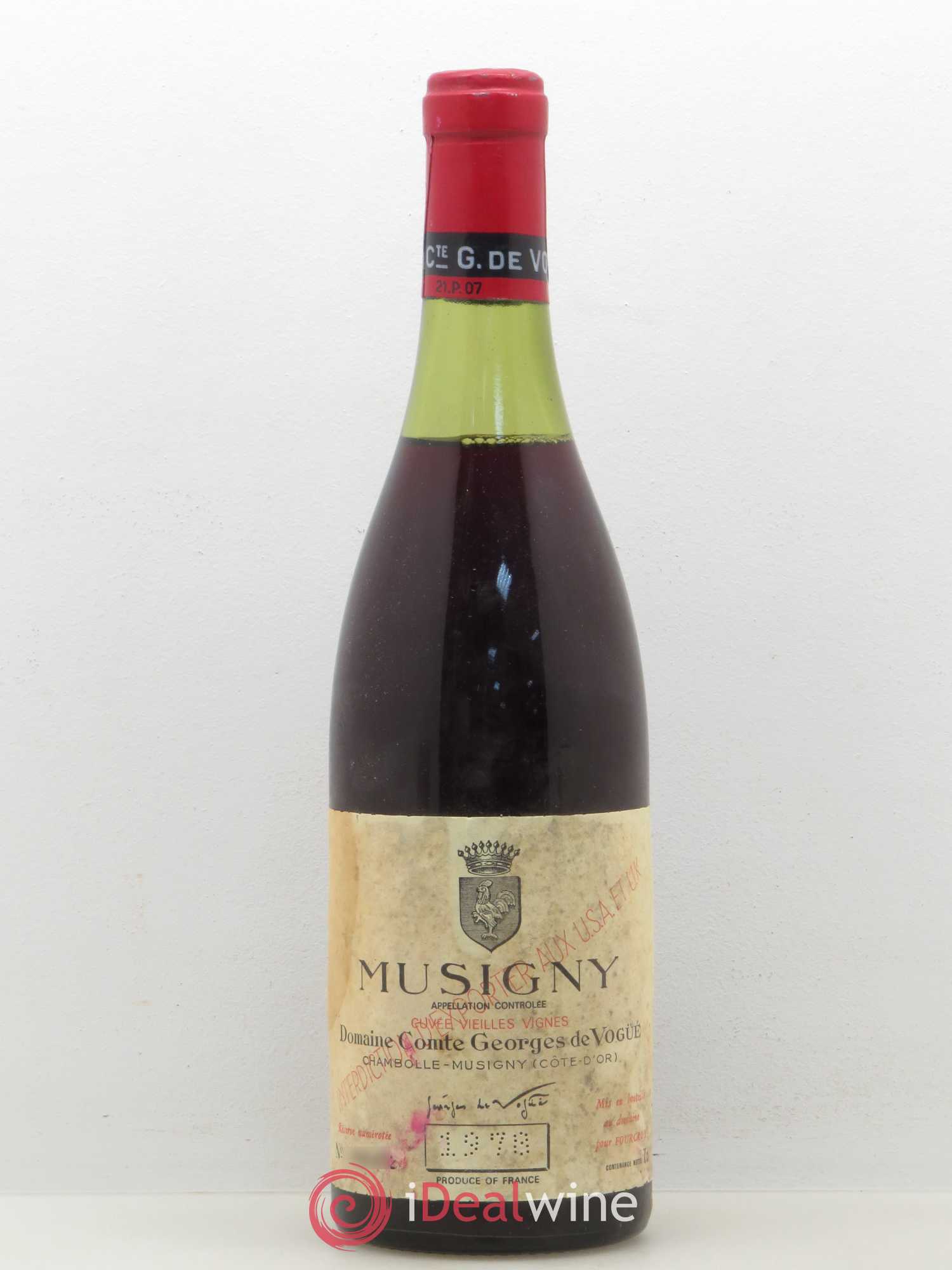 Musigny Grand Cru Cuvée Vieilles Vignes Comte Georges de Vogüé 1978 - Lot de 1 bouteille - 0