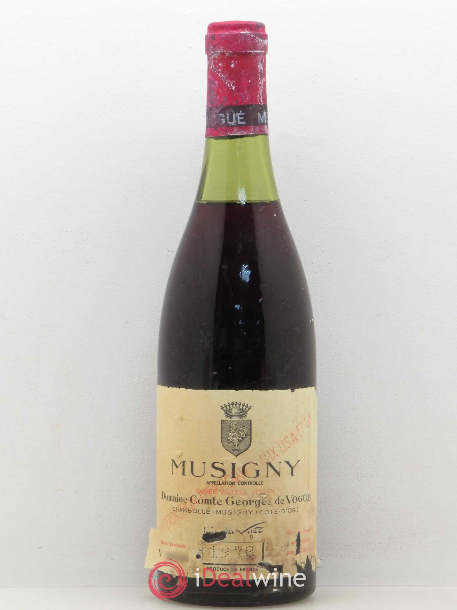 Musigny Grand Cru Cuvée Vieilles Vignes Comte Georges de Vogüé 1978 - Lot de 1 bouteille - 0