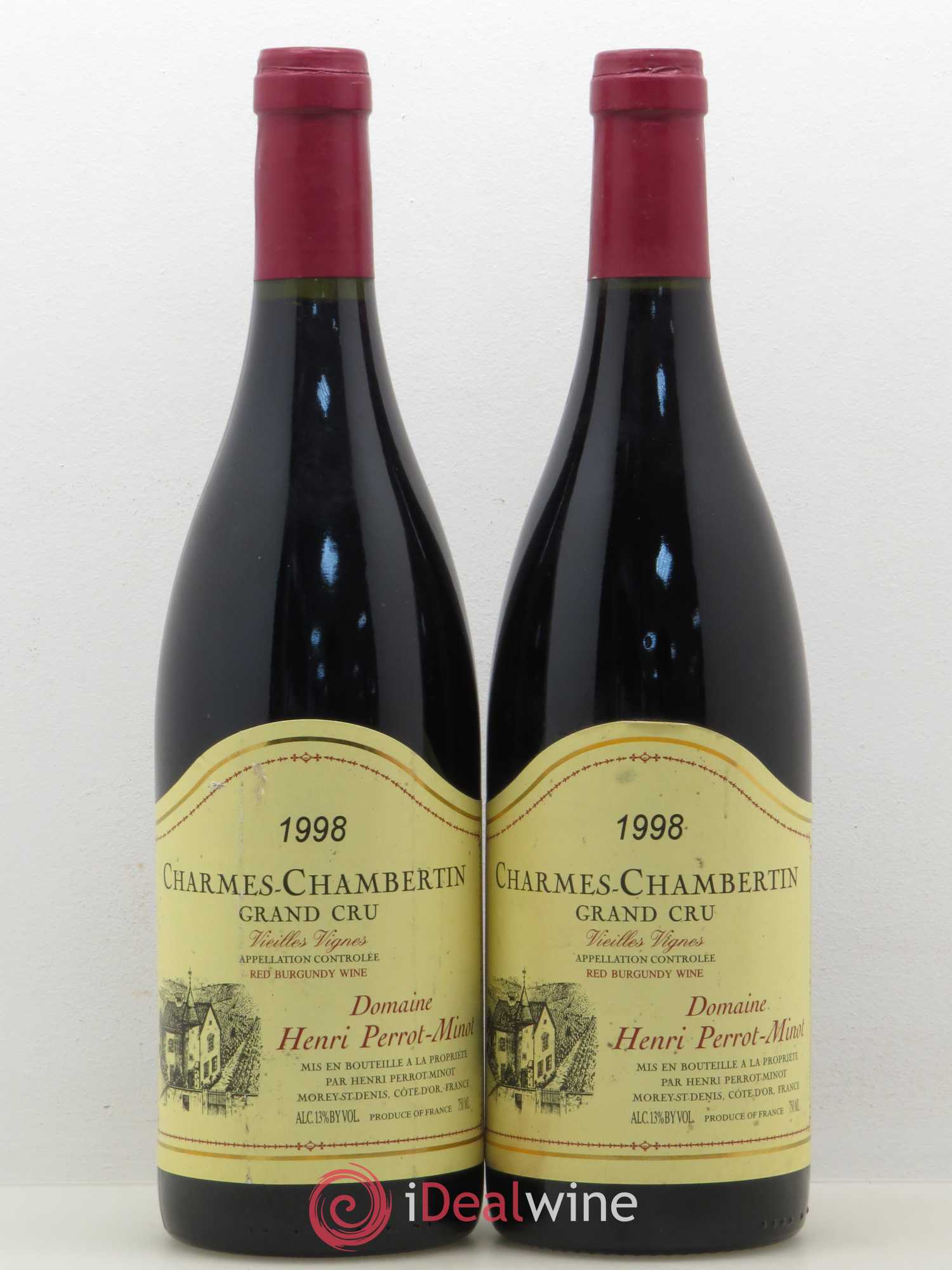 Charmes-Chambertin Grand Cru Vieilles Vignes Perrot-Minot (sans prix de réserve) 1998 - Lot de 2 bouteilles - 0