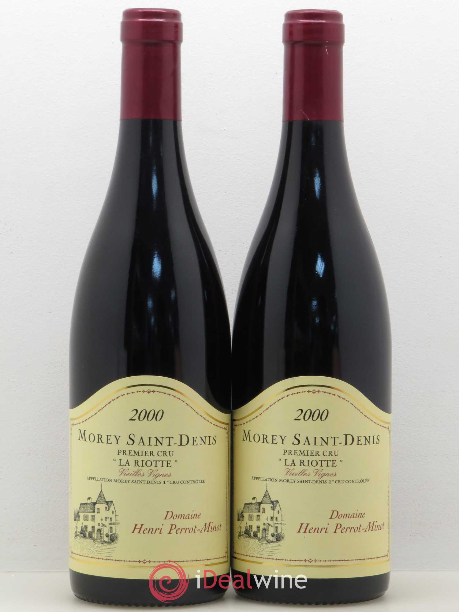 Morey-Saint-Denis 1er Cru La Riotte Vieilles Vignes Perrot-Minot vieilles vignes 2000 - Lot de 2 bouteilles - 0