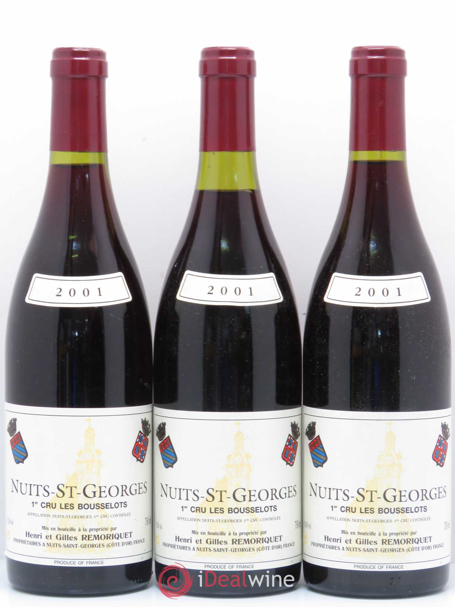 Nuits-Saint-Georges 1er Cru Les Bousselots Gilles Remoriquet 2001 - Lot de 3 bouteilles - 0