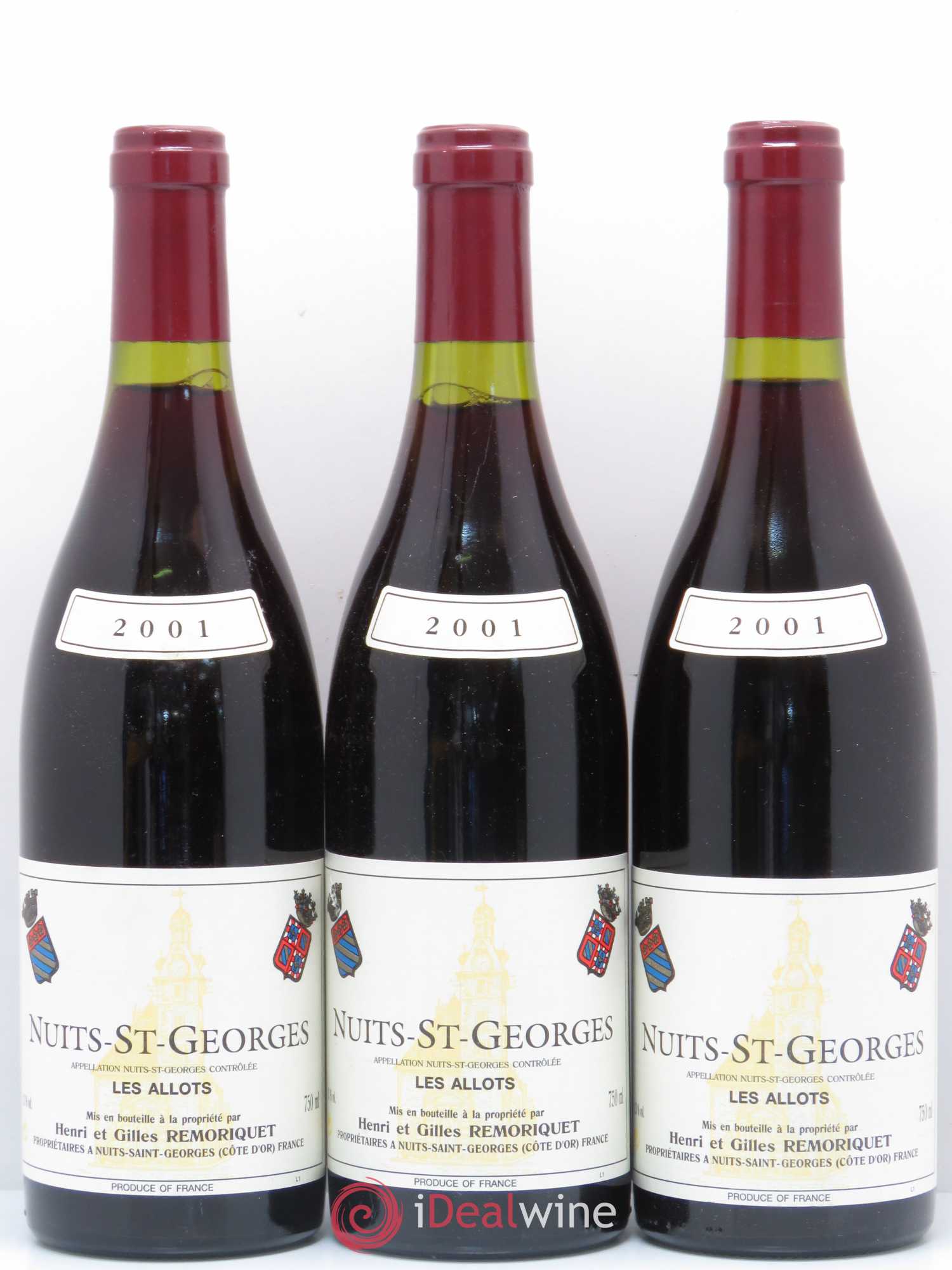Nuits-Saint-Georges Les Allots Gilles Remoriquet 2001 - Lot de 3 bouteilles - 0