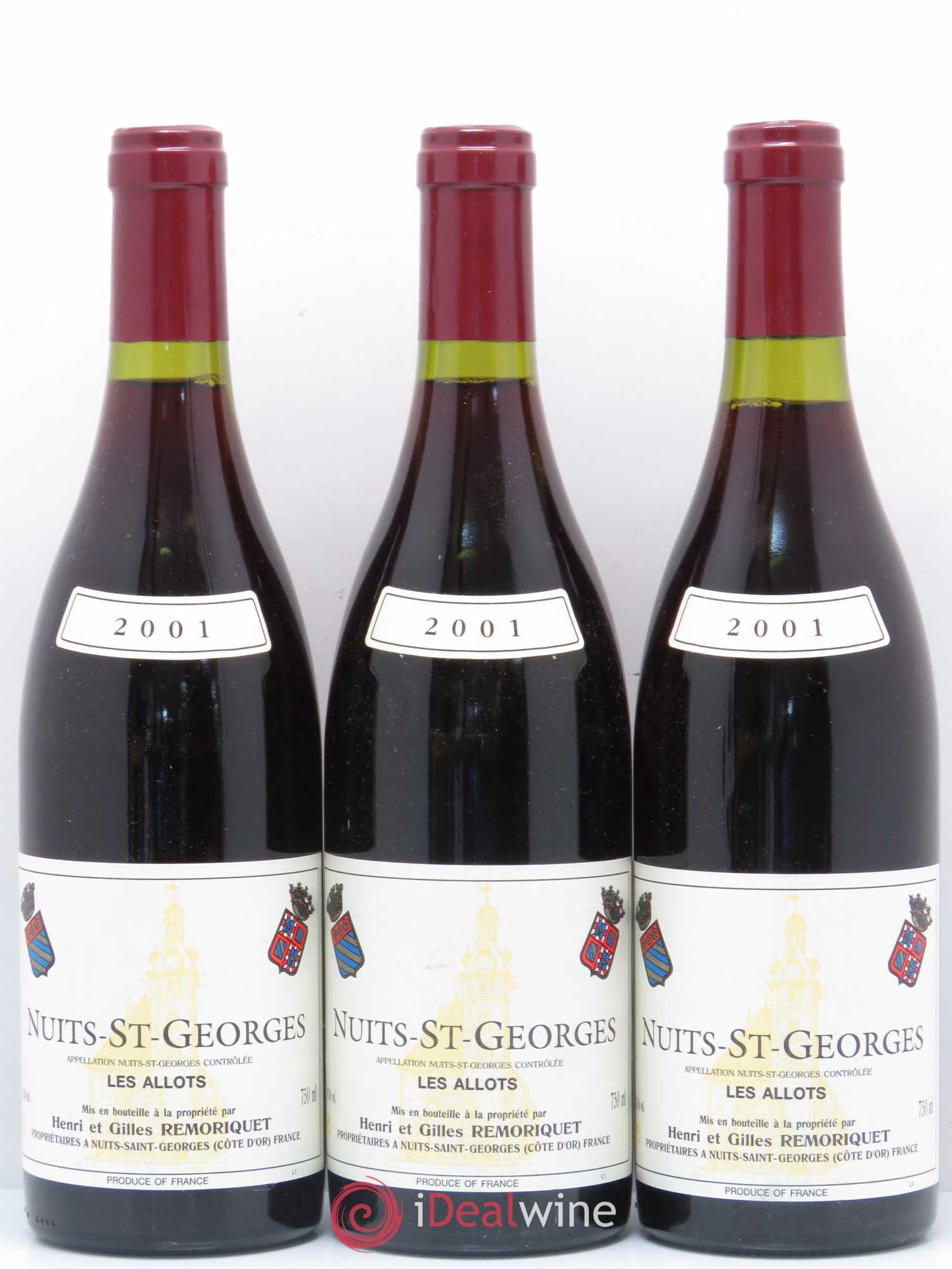 Nuits-Saint-Georges Les Allots Gilles Remoriquet 2001 - Lot de 3 bouteilles - 0