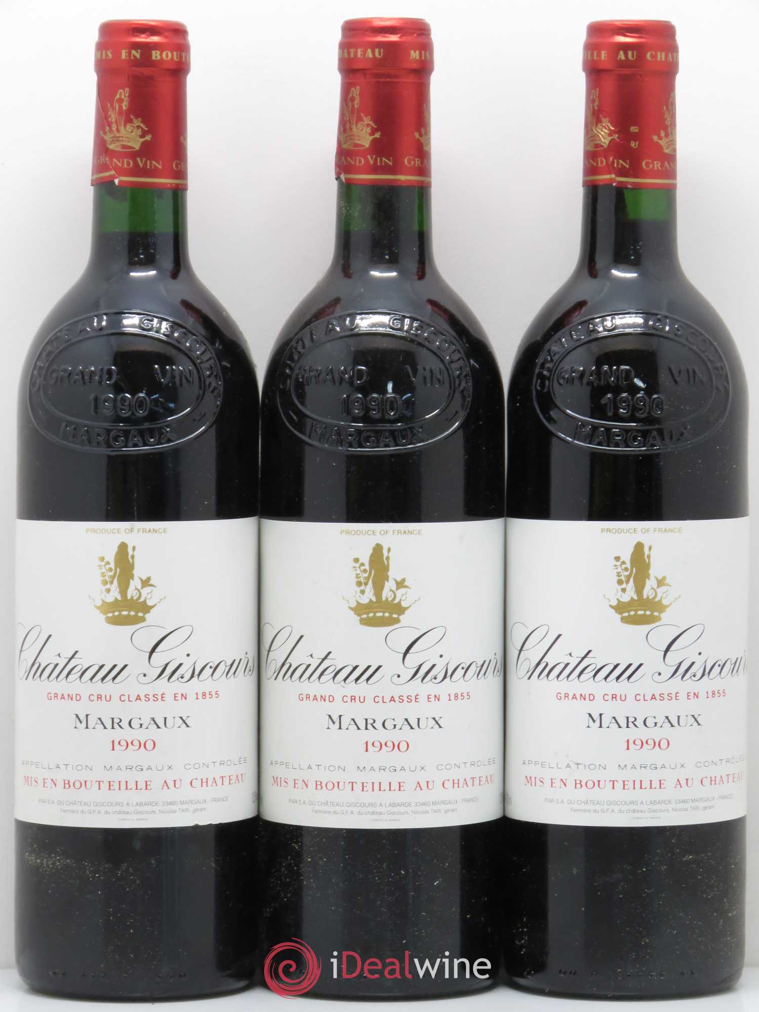 Château Giscours 3ème Grand Cru Classé 1990 - Lot de 3 bouteilles - 0