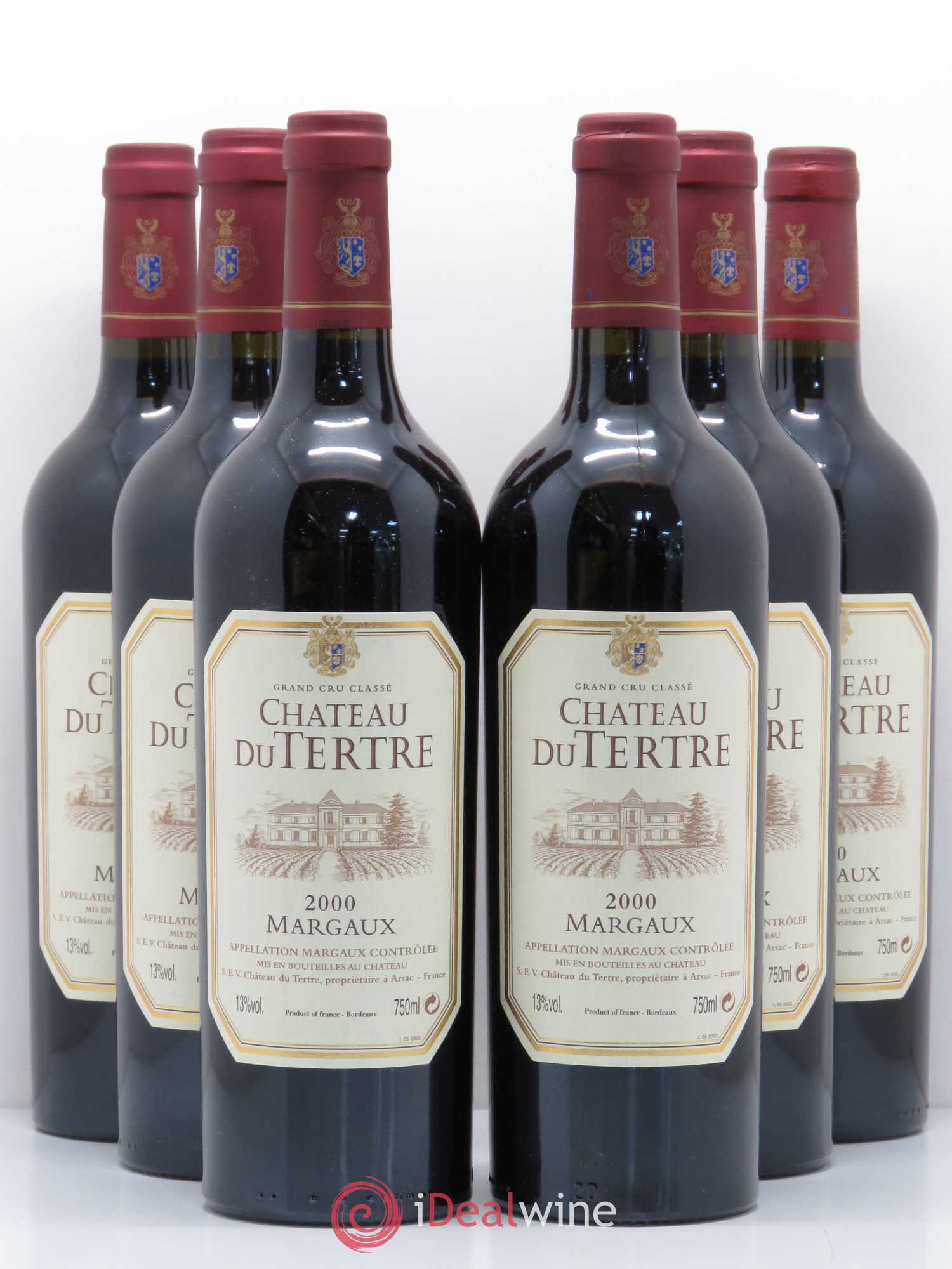 Château du Tertre 5ème Grand Cru Classé 2000 - Lot de 6 bouteilles - 0