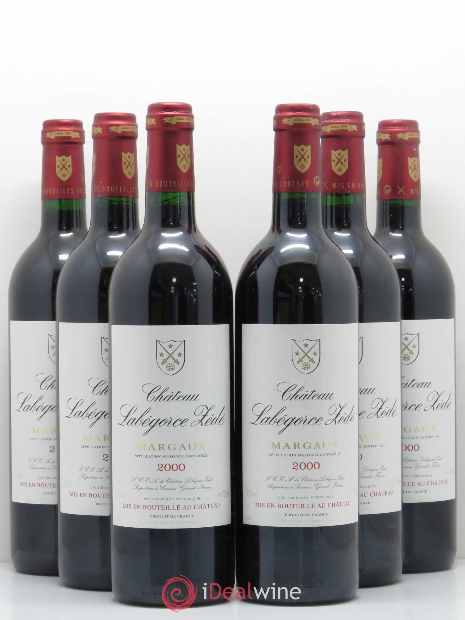 Château Labegorce Zédé Cru Bourgeois 2000 - Lot de 6 bouteilles - 0
