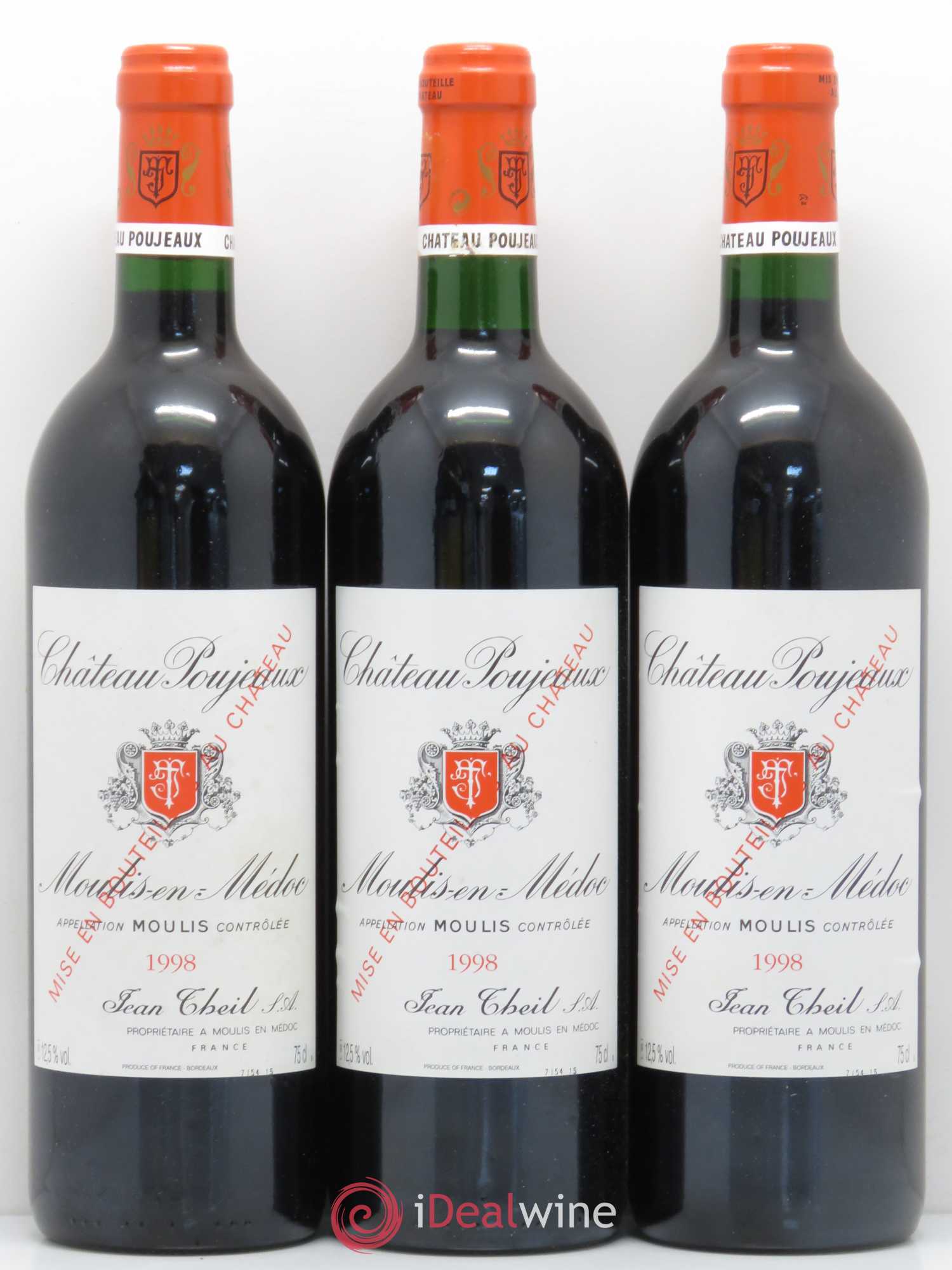 Château Poujeaux 1998 - Lot de 12 bouteilles - 1