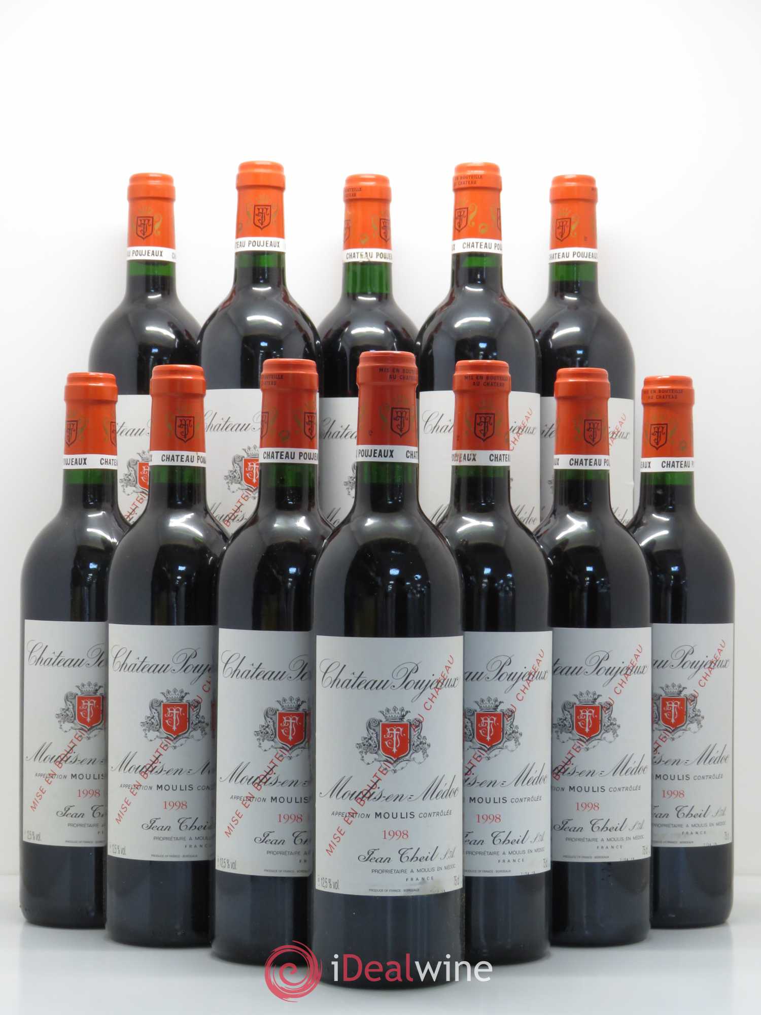 Château Poujeaux 1998 - Lot de 12 bouteilles - 0