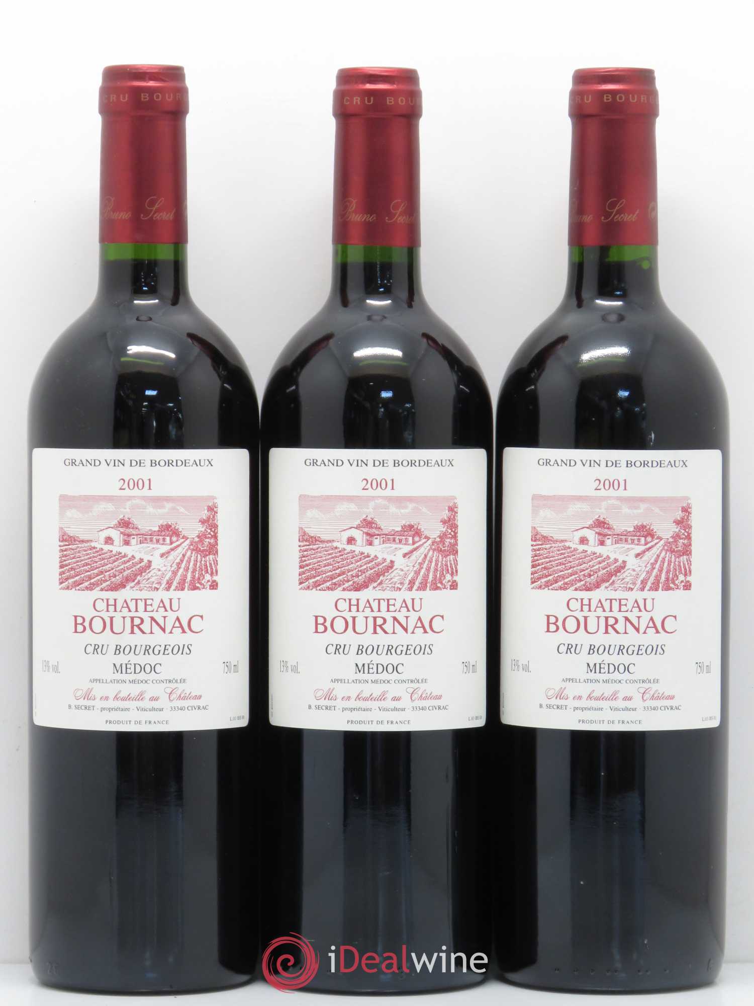 Bordeaux Médoc Château Bournac 2001 - Lotto di 12 bottiglie - 2