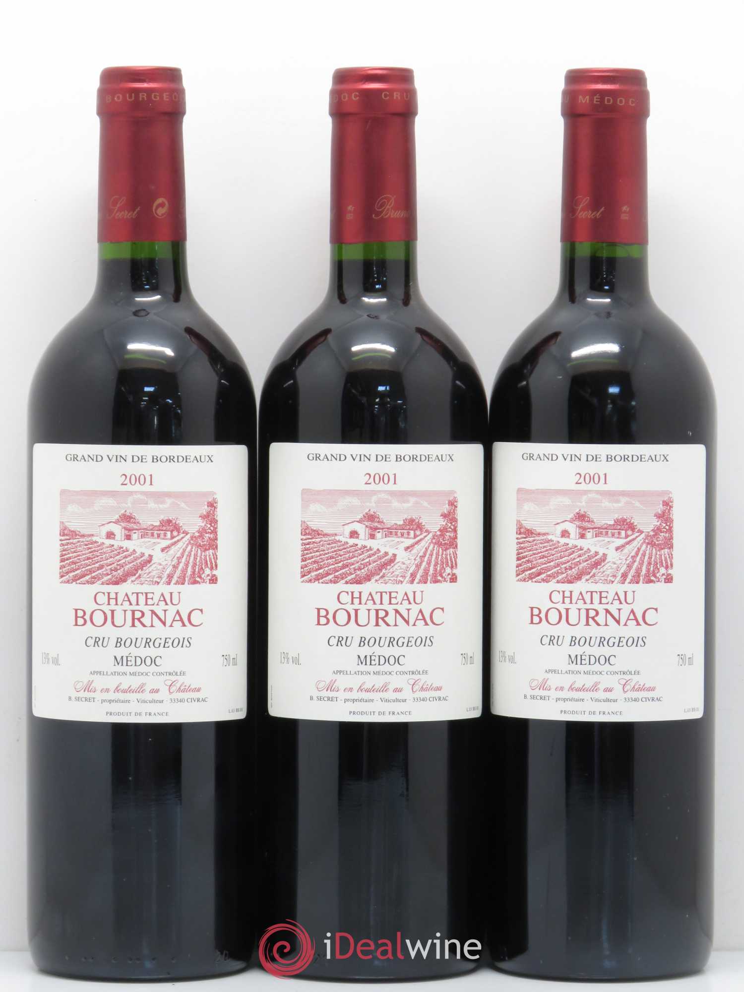 Bordeaux Médoc Château Bournac 2001 - Lotto di 12 bottiglie - 4
